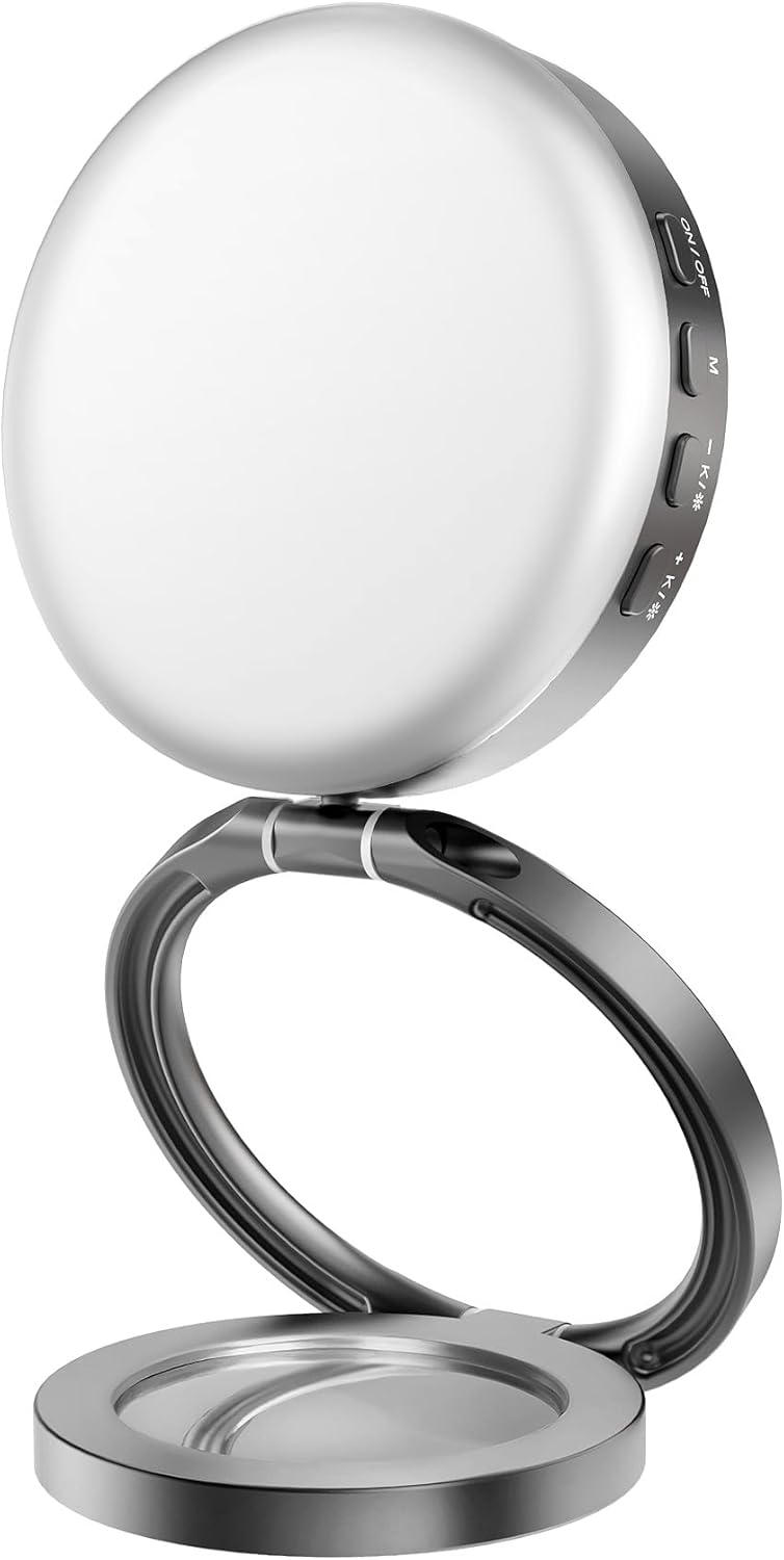 Auriani Magnetic Selfie Light, Metal-Shell Ring Light, Rechargeable,Portable Phone Light for Phone & iPhone,LED Fill