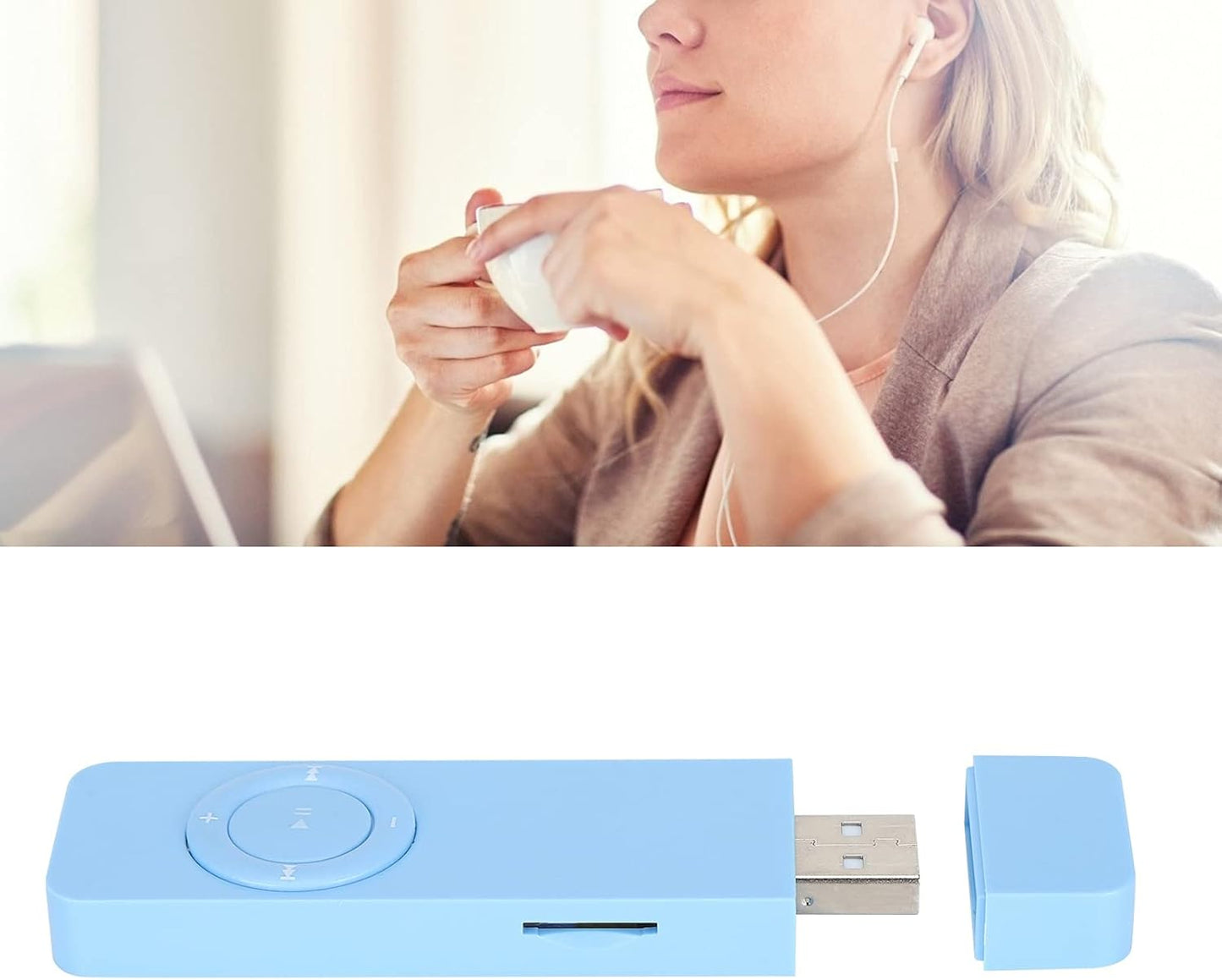 Cuifati MP3 2.0 MP3 32GB Player, Portable Music Player with Earphones, USB Player with Lanyard, Support and WMA