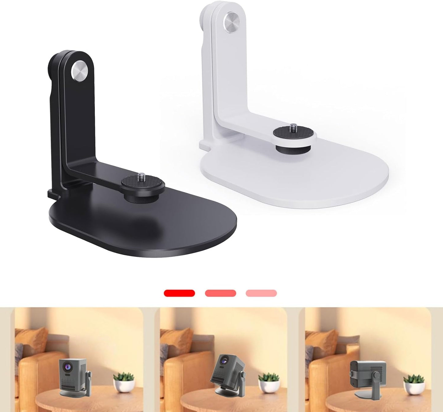 jiahesuw 360Rotating Projector Stand, and Tilt Adjustable Desktop Projector Holder for Indoor/Outdoor Video Project