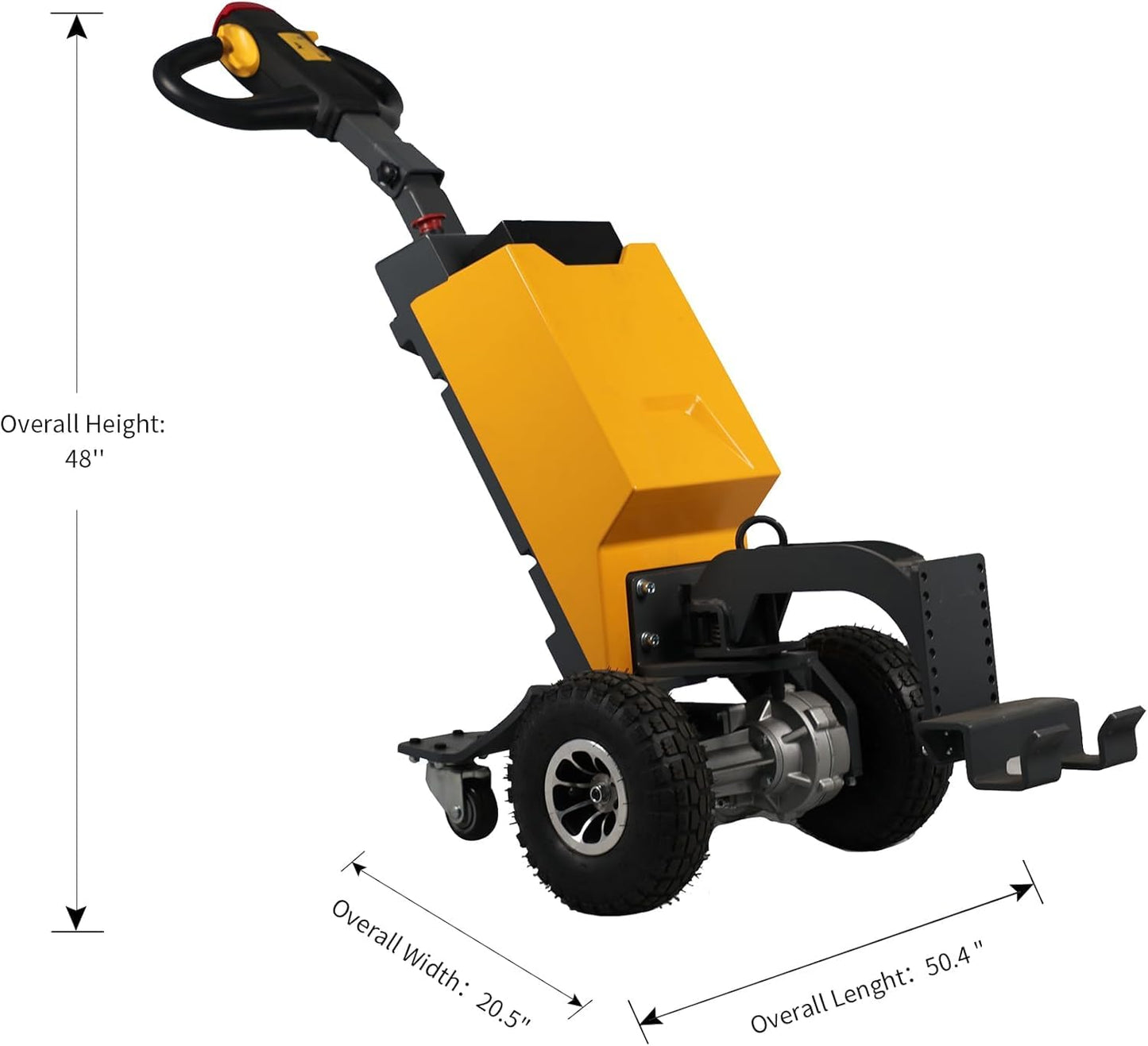 Apollo Electric Tugger, 2200 lbs Towing Capacity Power Tow Mover, Height Adjustable Handle & Pneumatic Tires, Walkie Type Tractor for Trailers, Hoppers, Garbage Cans