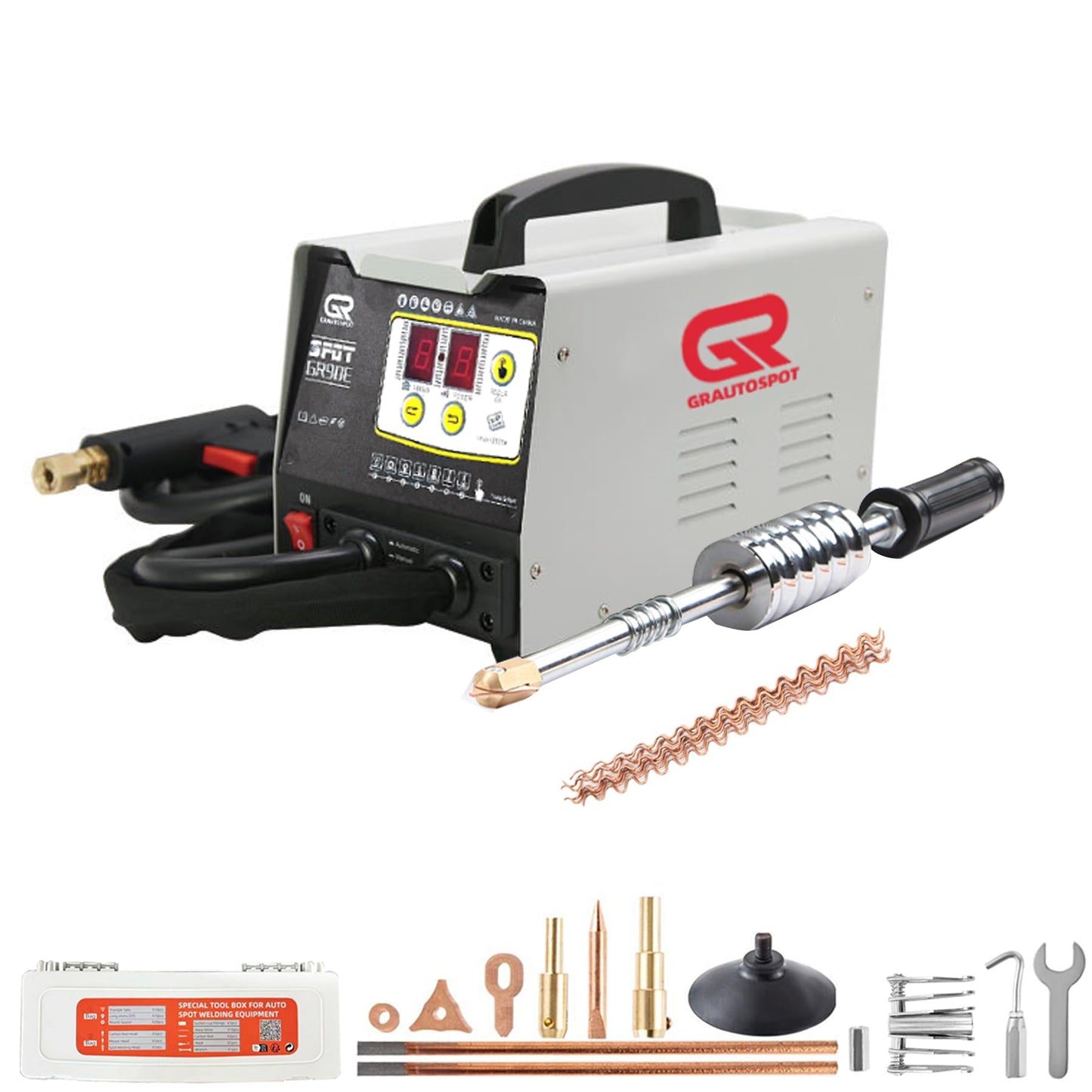 F90E110V Spot Welder Dent Puller，3KW Panel Spot Welder Puller，7 Models Spot Welding Machine ，Stud Welder Machine for Car Body Dent Repair (220, Volts)