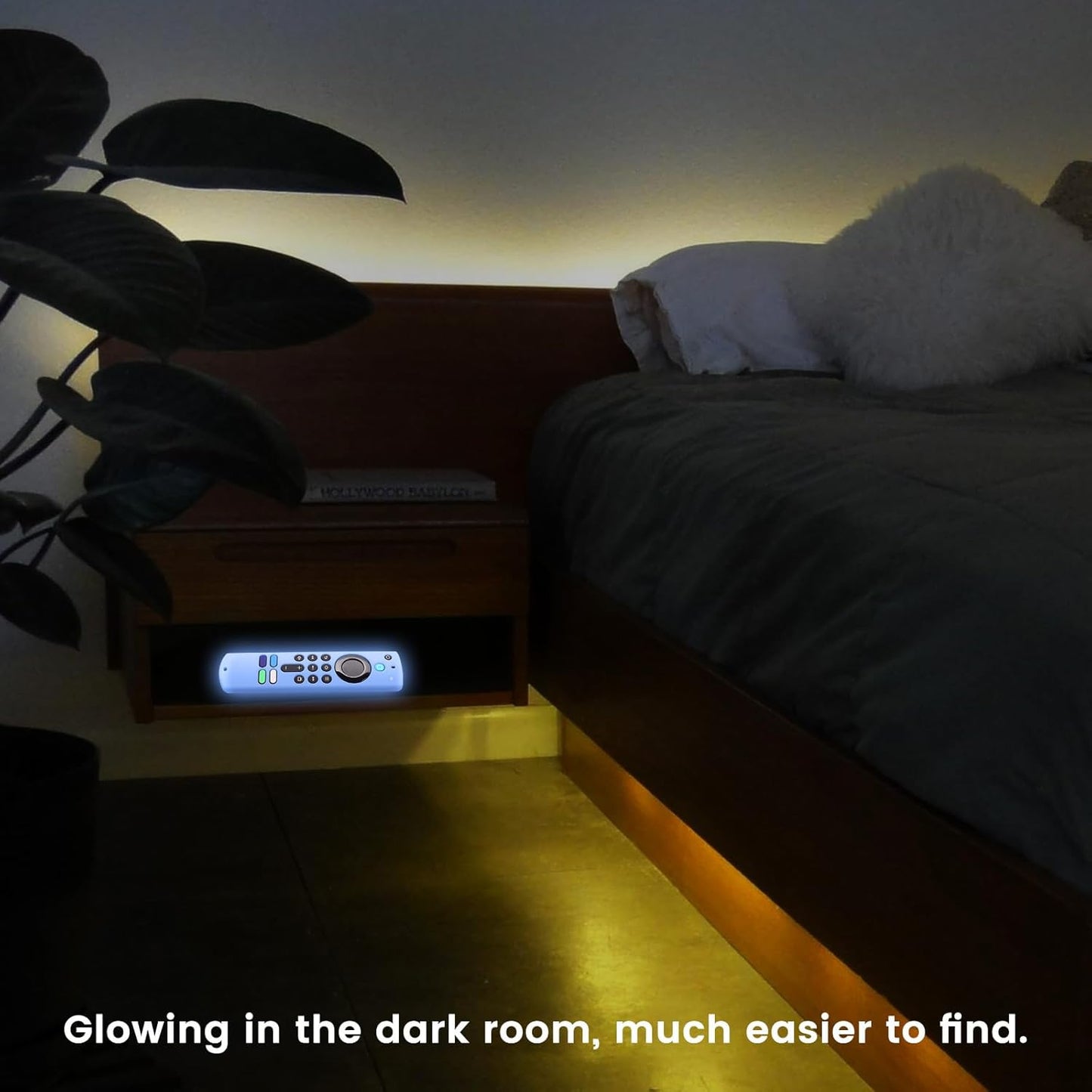 weishan 2-Pack Glowing Remote Cover, Silicone Protective Case with Lanyard, Glow Blue and Glow Purple, Compatible