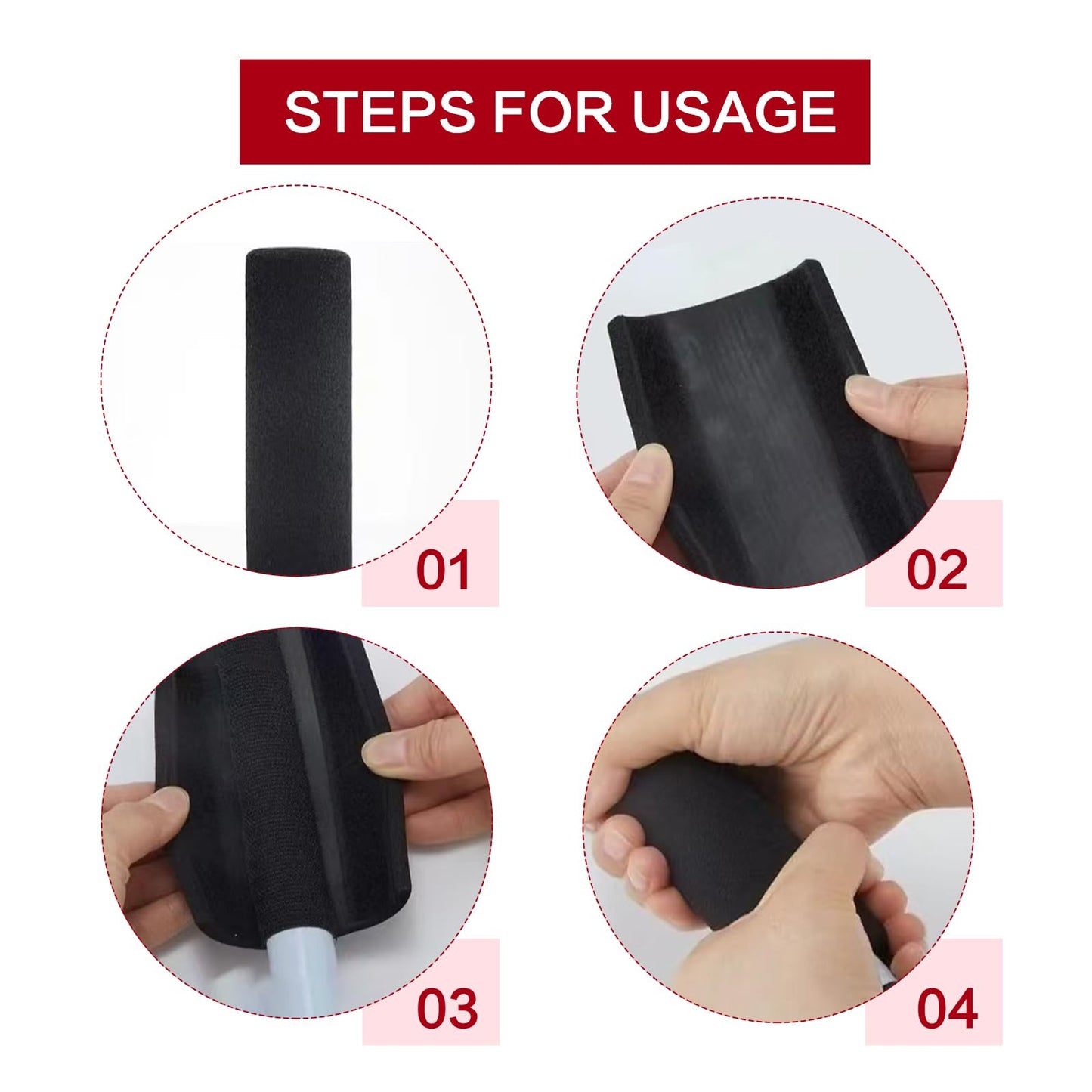 2 Pcs Foam Handle Buffer Tube Cover,Buffers Tube Sleeve 4.33 Inch NBR Foam Grip Package, Suitable for Fitness Household Lawn Bike,Motorcycle Handle,Handlebar Replacement Black