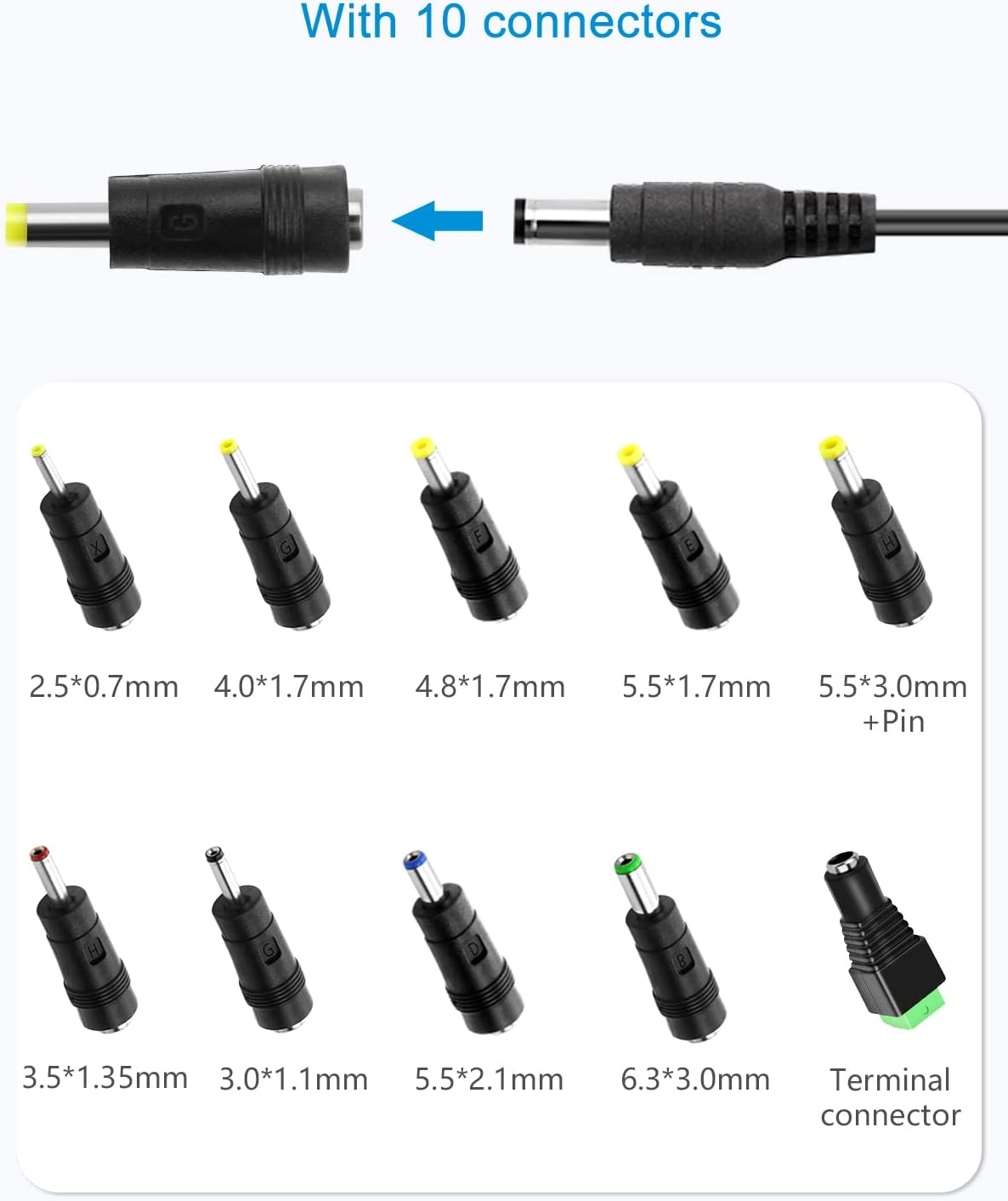 ALITOVE 12V 3A 12 36W 2.5A 2A 1.5A 1A Replacment 4.92Ft 10 Power Supply DC Volt AC Adapter Power Cord Converter