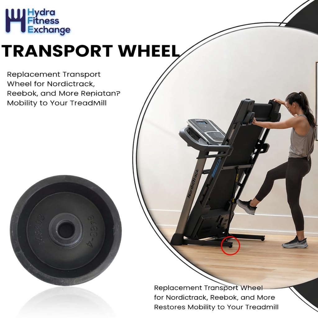 Hydra Fitness Exchange Elliptical Transport Wheel 148803 – Easy Mobility Smooth Operation Heavy Duty Plastic Caster Wheel for Crosstrainer & Elliptical Treadmills Exercise Bikes Home Gym Equipment