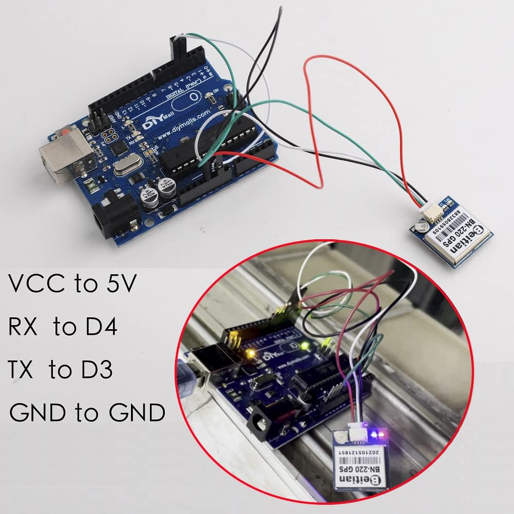 DIYmalls BN-220 NMEA-0183 9600bps 1Hz GPS Module TTL Dual GPS Glonass w/Flash for Arduino RC FPV Drone Flight Control