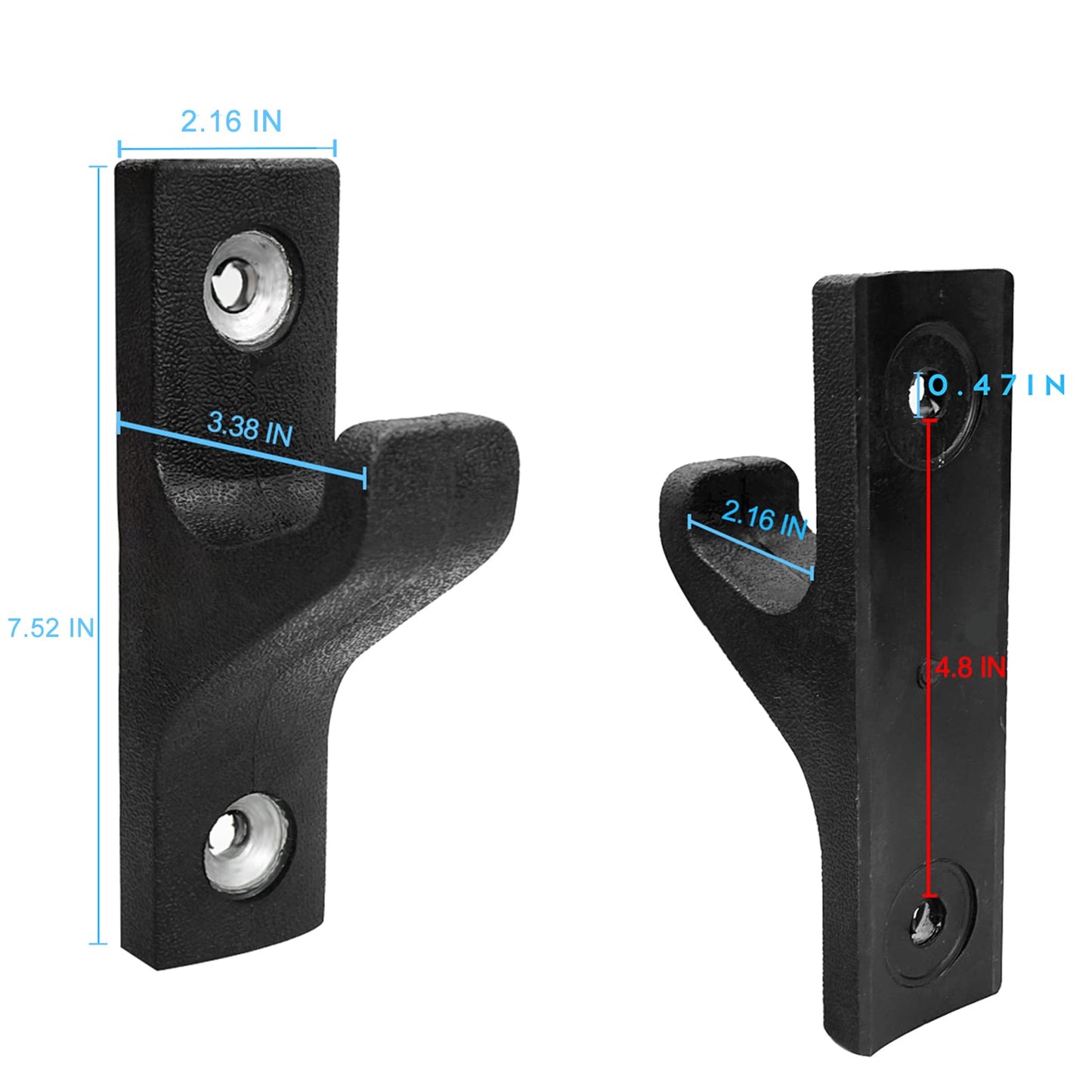 Luwint Set of 2 Single Barbell Holder Wall Mount, Horizontal Gym Bar Storage Wall Rack for Olympic and Standard Bars
