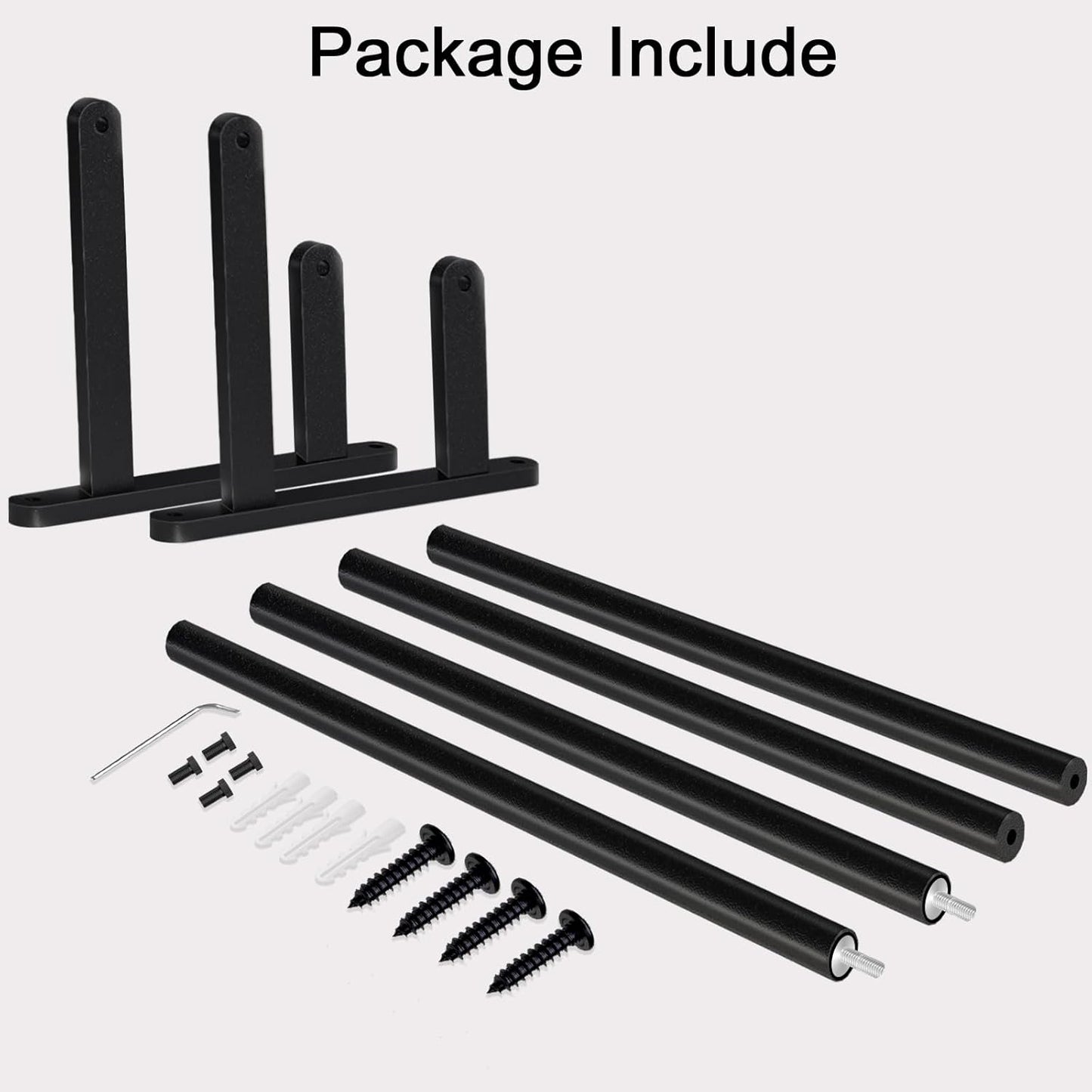 Skiennix Double Towel Bar - 24-Inch Stainless Steel Wall-Mounted Towel Rack in Matte Black