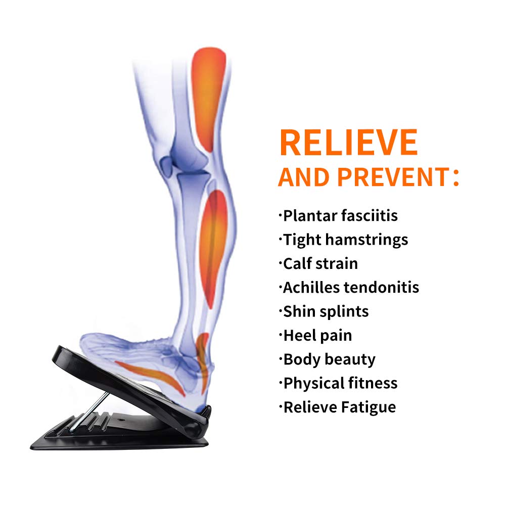 Slant Board, Adjustable Incline Board and Calf Stretcher, Stretch Board for Stretching Tight Calves or Plantar Fasciitis，Foot Stool Adjustable Strength Training Equipment Leg Exercise Machines