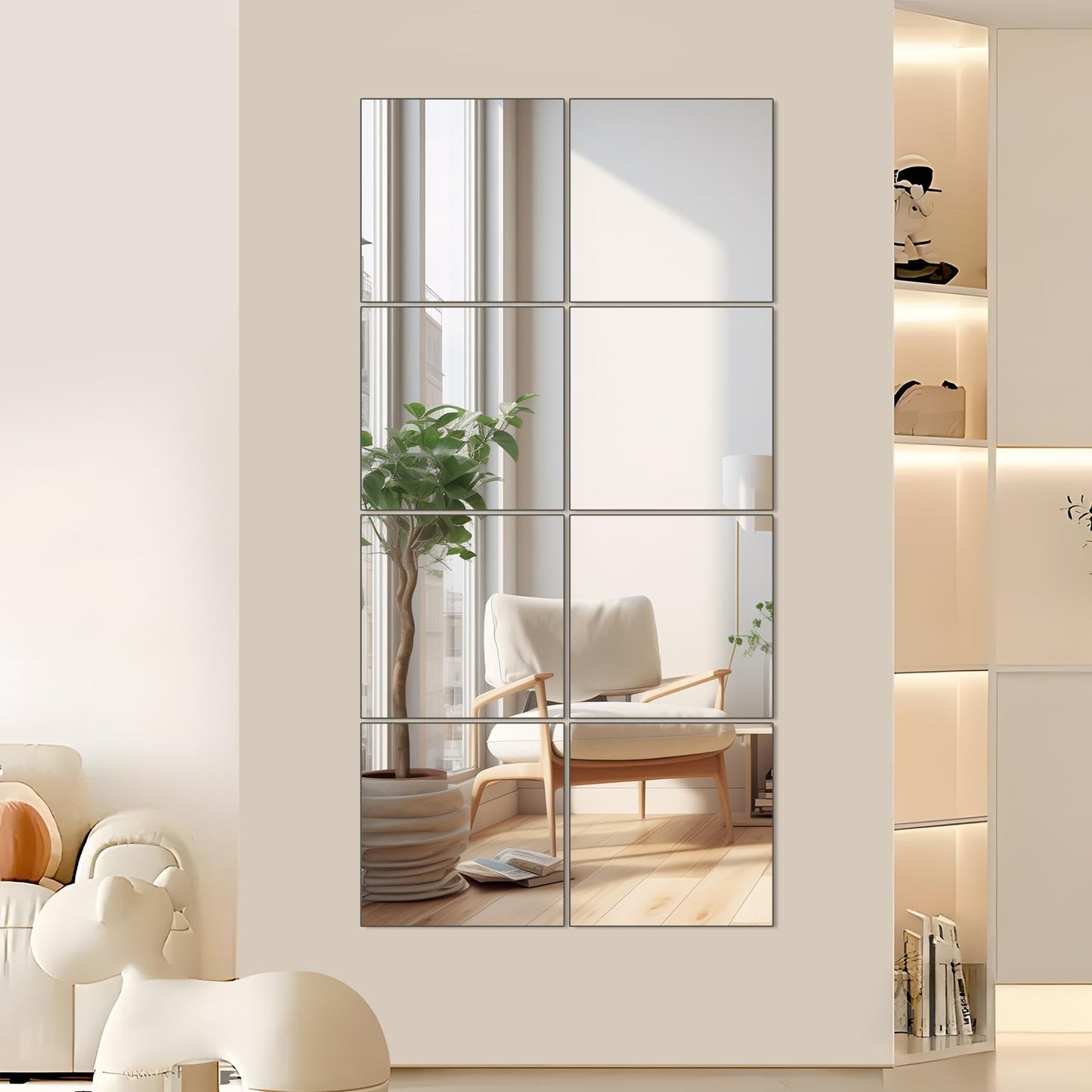 yuzeyurun 12Pcs 12″×14″ Glass Gym Mirror for Home Gym, HD Wall Mirror Tiles for Home Gym, Bedroom, Living Room, Door, Closet
