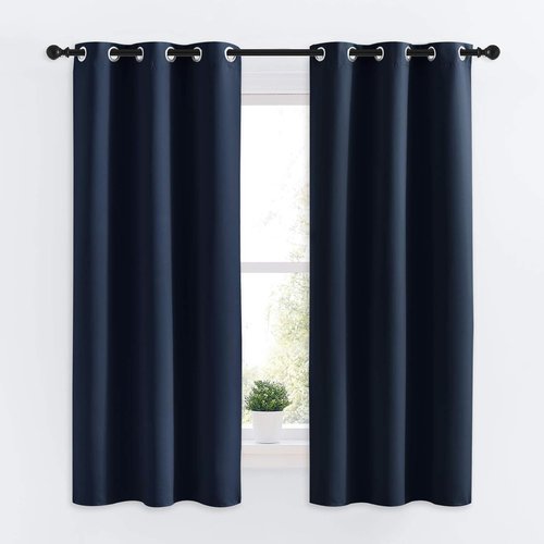 NICETOWN Blackout Curtains - All Season Thermal Insulated Grommet Drapes for Kids' Room | Navy, 34 x 63 Inch