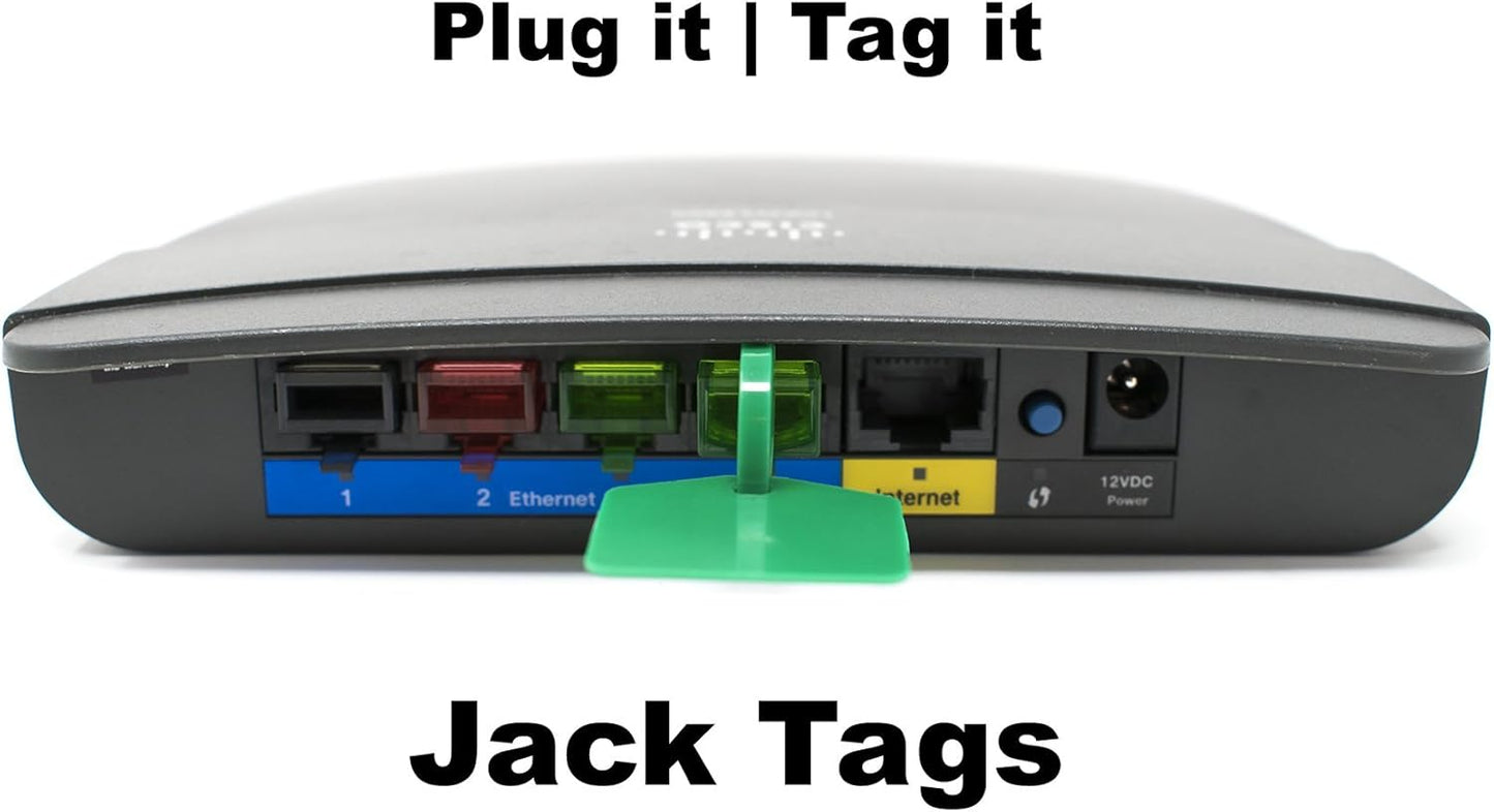 G7 Power RJ45 50-Pack RJ45 Dust Cover and Label Device - Jack Tags Protect and Identify Router and Switch Interfaces