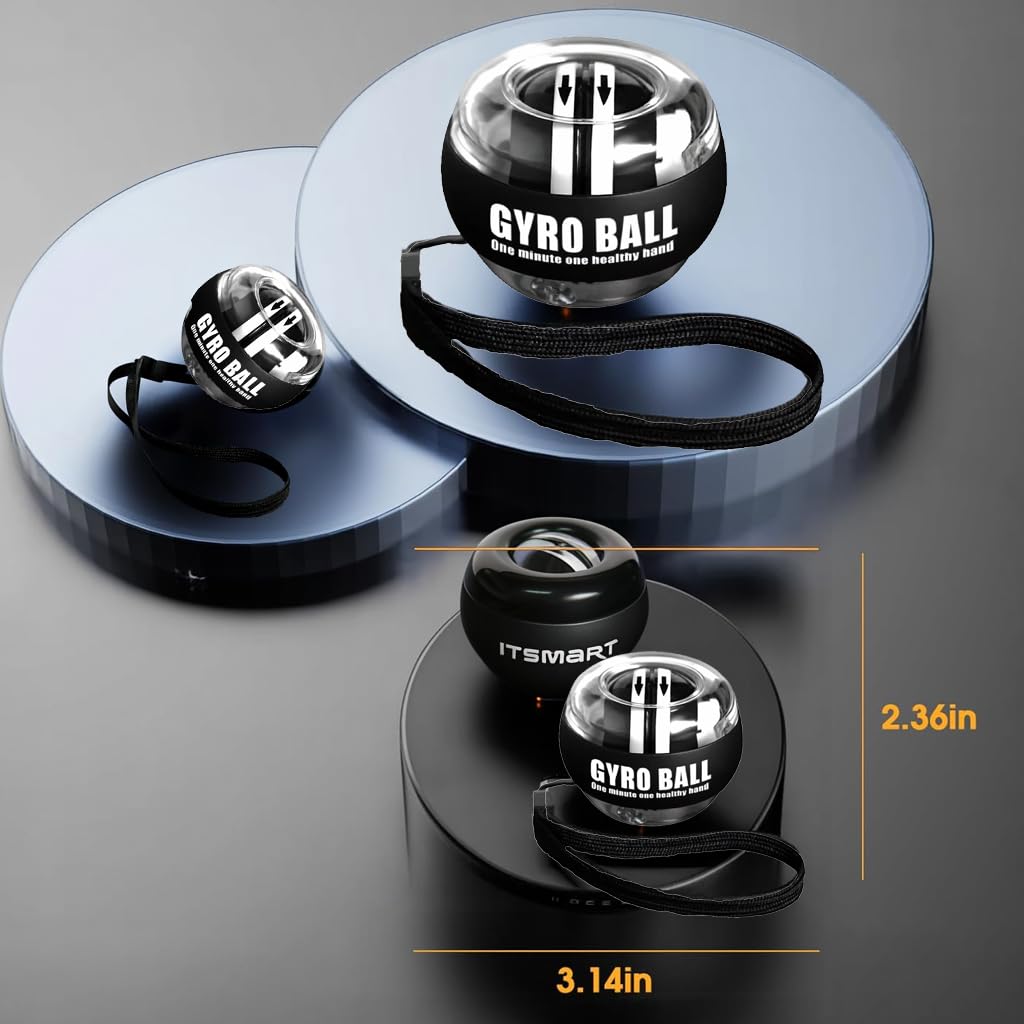 Wrist Trainer Ball Auto-Start, Hand Strengthener, Gyro Ball for Strengthen Arms, Fingers, Gyroscopic Forearm Exerciser