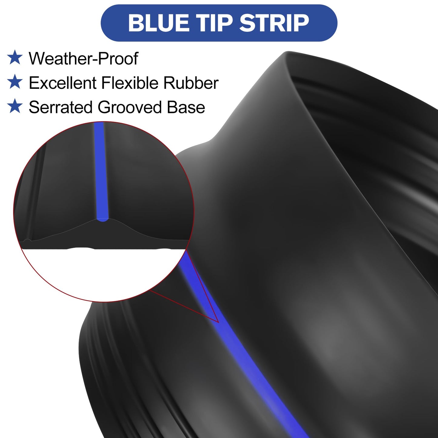 ToLanbbt 20Ft/6M Universal Garage Threshold Seal Strip with 300ml Black Sealants/Adhesives, Garage Door Bottom Weatherproof Strip Rubber DIY Weather Stripping Replacement (Black-Blue Line)