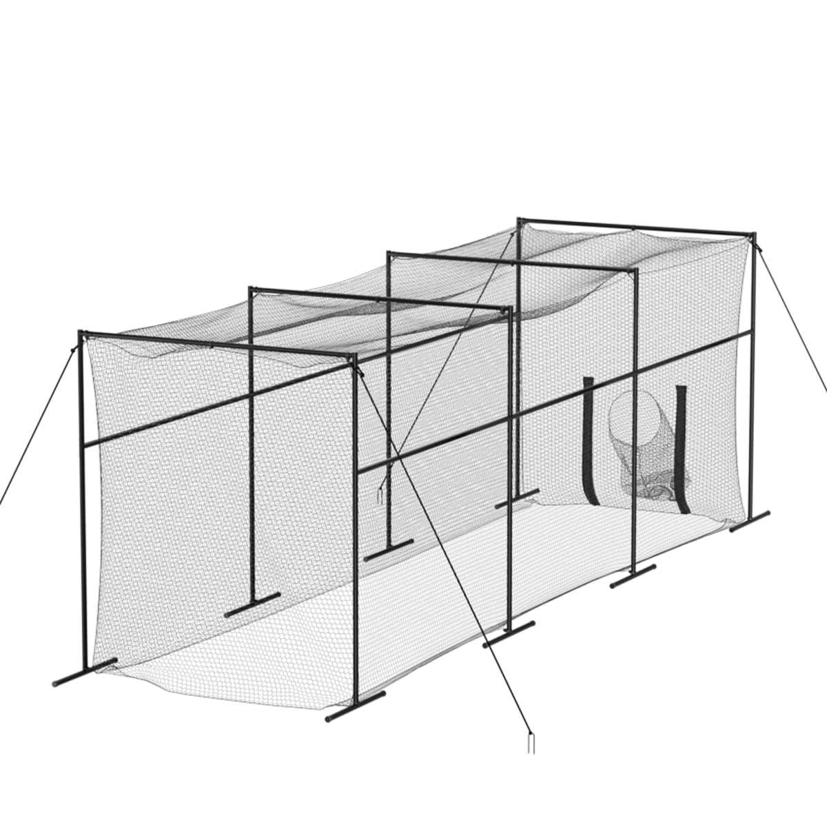 MR 40FT Batting Cage, Baseball Softball Hitting Cage Net and Frame, Heavy Duty Baseball Softball Training Equipment, Framed Batting Cage Complete Package for Hitting and Pitching Practice, Black