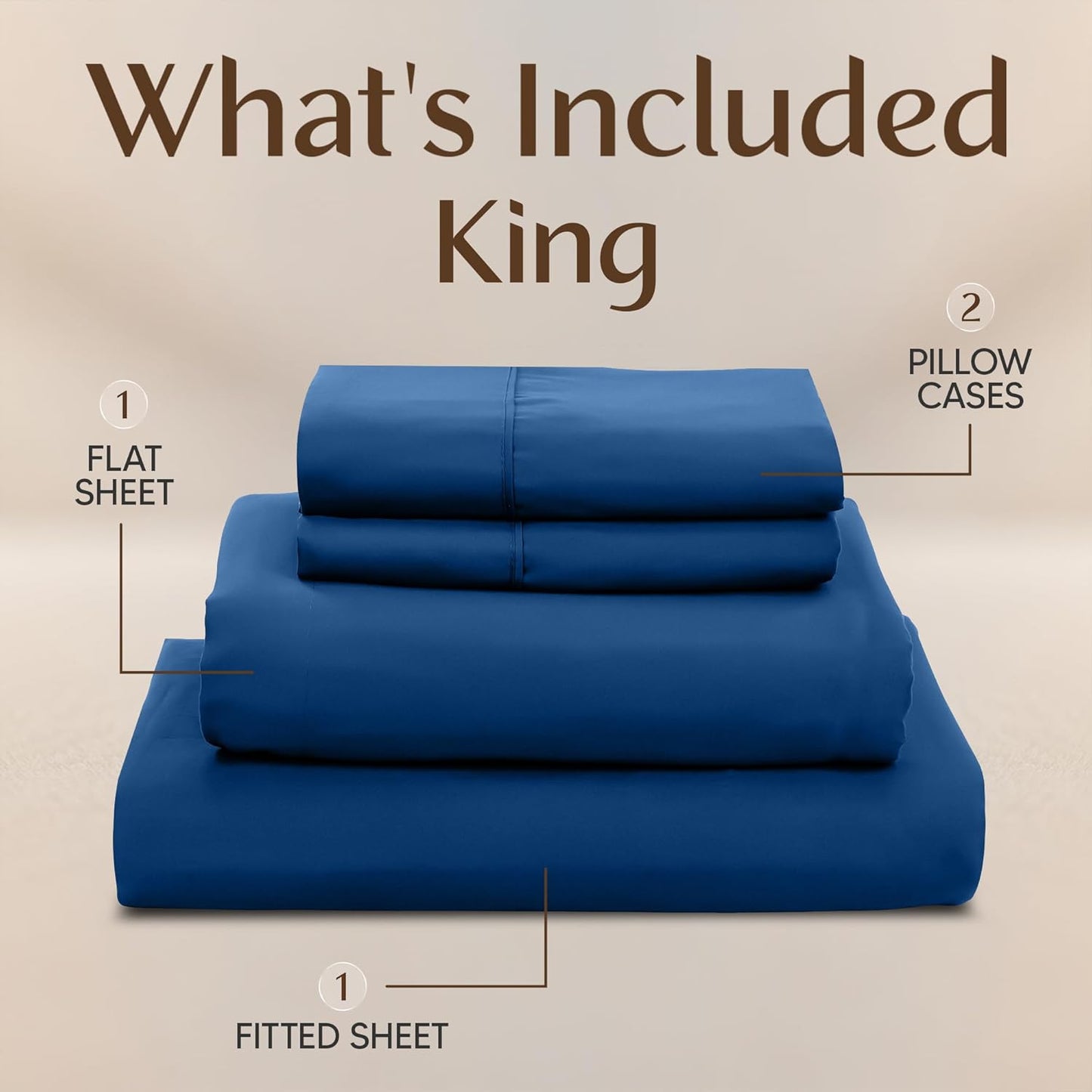Utopia Bedding King Size Sheet Set - Soft & Breathable 4-Piece Microfiber Bedding | Oeko Tex Certified (Dusk Blue)