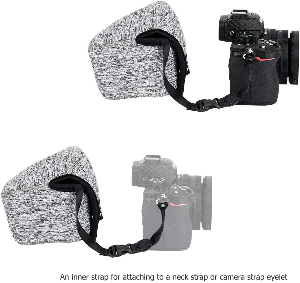ZV-E10 16-50mm X-T50 XC15-45mm Z50+16-50mm KIWIFOTOS Neoprene Compact Camera Sleeve for Sony II +E PZ lens Fuji + lens