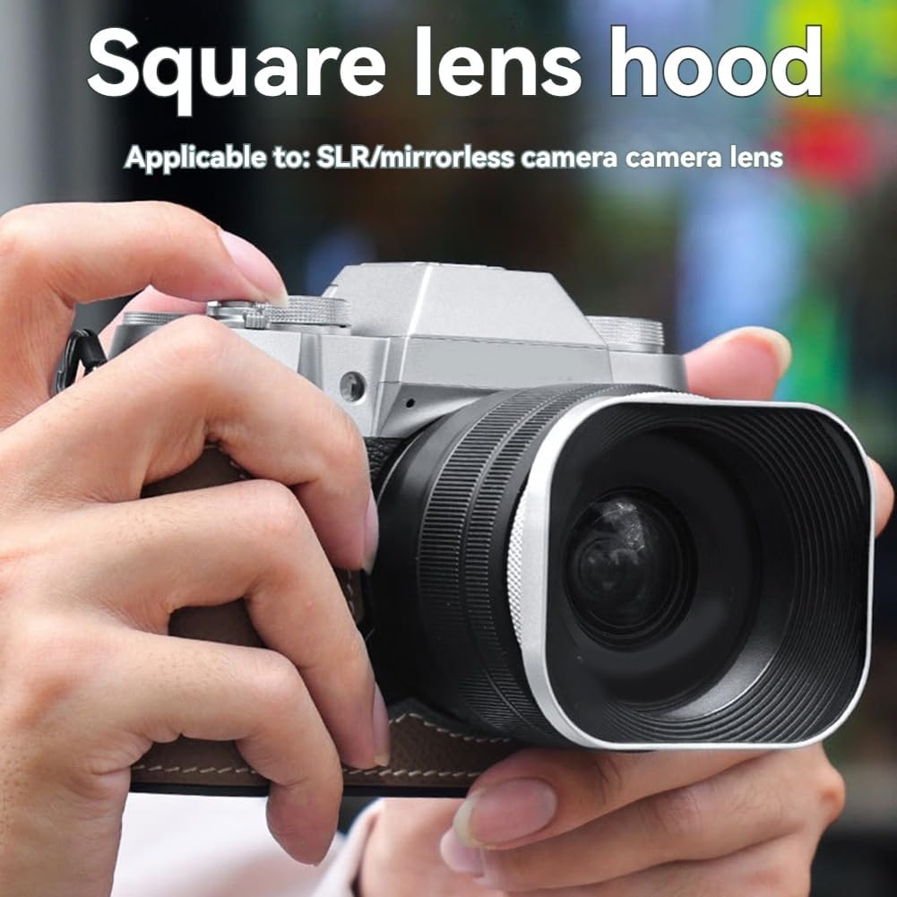 Yaregelun 52mm Square Mirrorless Camera Lens Hood Lens Hood for DSLR Camera Photography Accessories