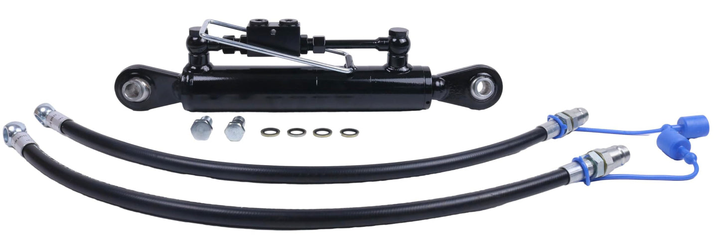 Solarhome New Hydraulic Top Link Cat. 1-1 with Locking Block 18 1/8” - 26 3/8”,1.96''-2.48'' Bore with 2 x Hose, 2-Way Check Valve Hydraulic Cylinder Compatible with Tractors, Excavators