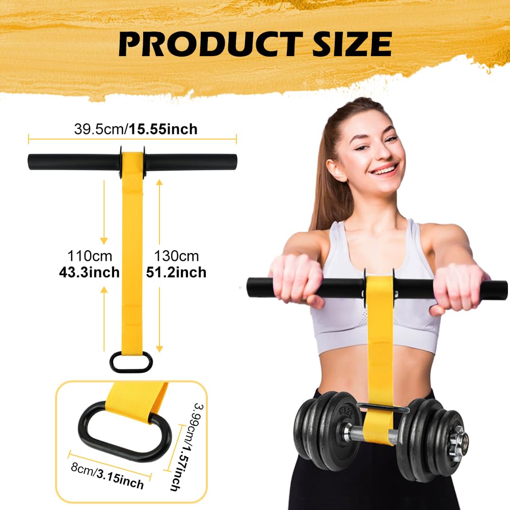 Forearm Strengthener and Wrist Roller, 43.3/51.2 Inch Adjustable Ultra-Strong Nylon Webbing Wrist Forearm Blaster with Quick Locking Mechanism & Anti-Slip Grips, Max 100+ lbs Load for Grip Strength Training, Climbing, Home Gym
