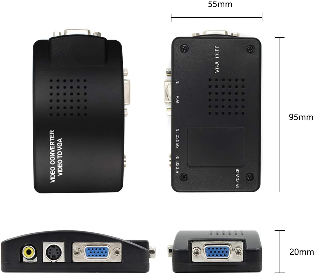 Wiistar Setup S-Video to VGA Video Converter Box for Easy