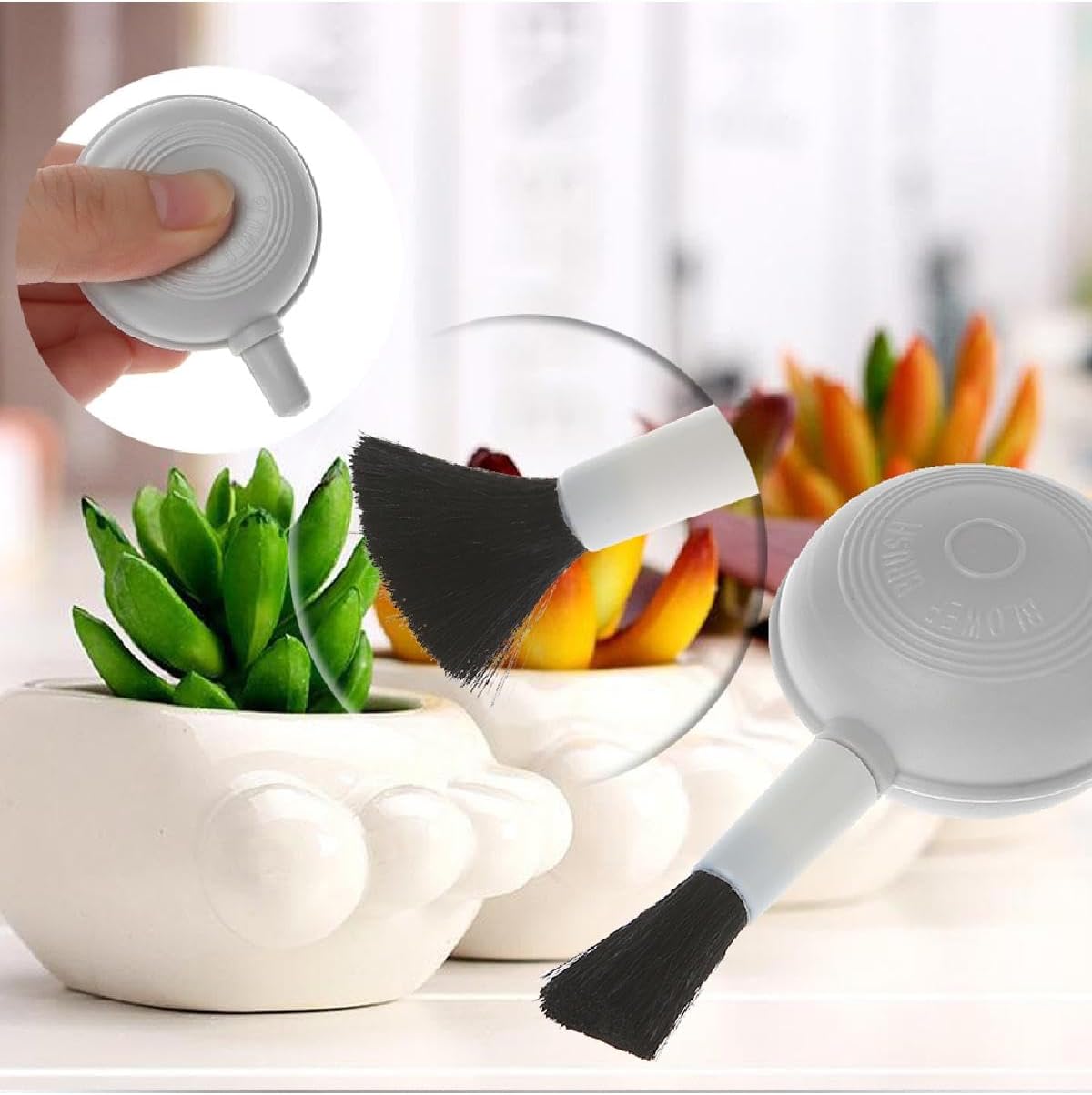 MLYCZONW 2 1 in Air Blower Brush, Removable Camera Lens Cleaning Tool with Soft Brush, Dust Remover