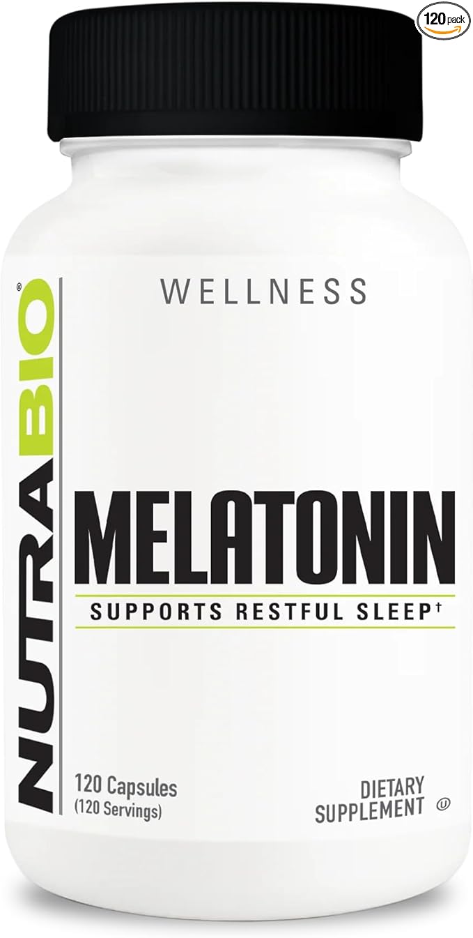 NutraBio Melatonin Pills- Sleep Aid Melatonin- 3mg Tablets- 120 Capsules