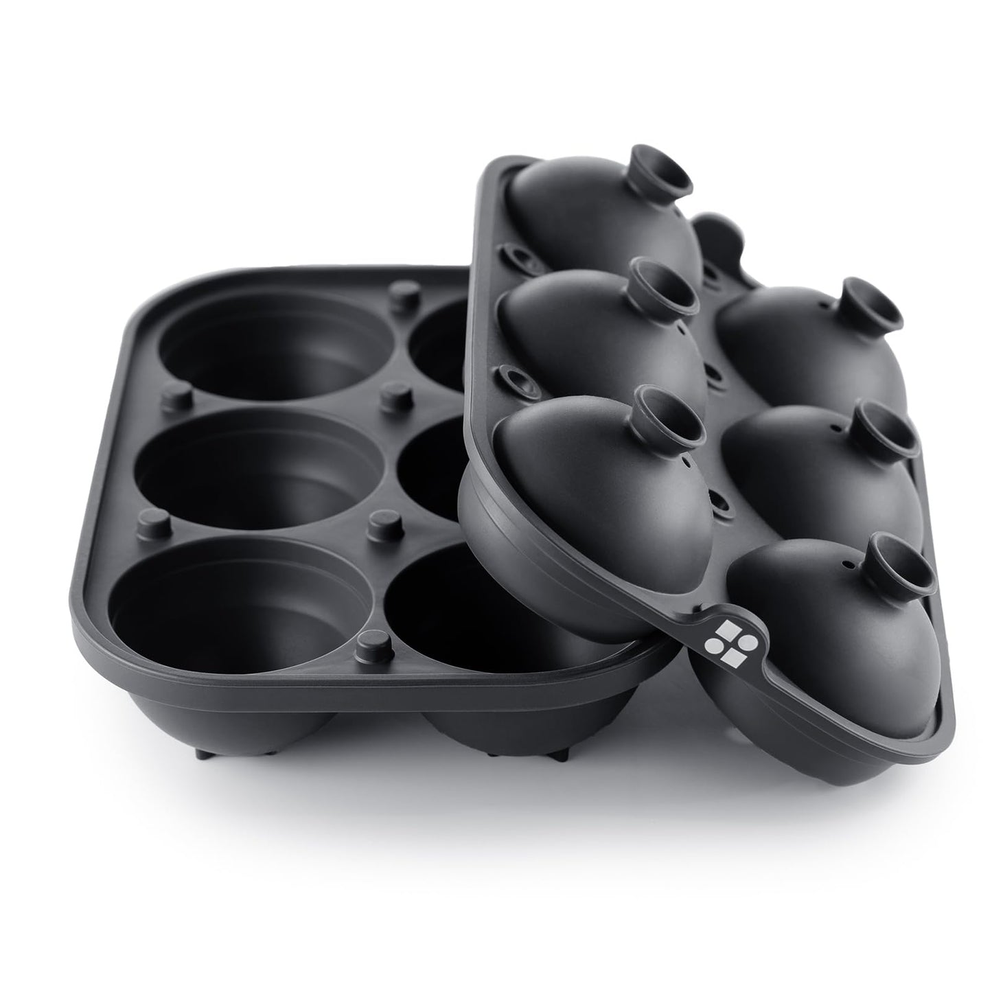 Ice Cube Molds – Large Silicone Ice & Sphere Mold Combo with Built-In Easy-Fill Funnel 2-Inch Round & Square Whiskey Ice Molds for Cocktails & Bourbon