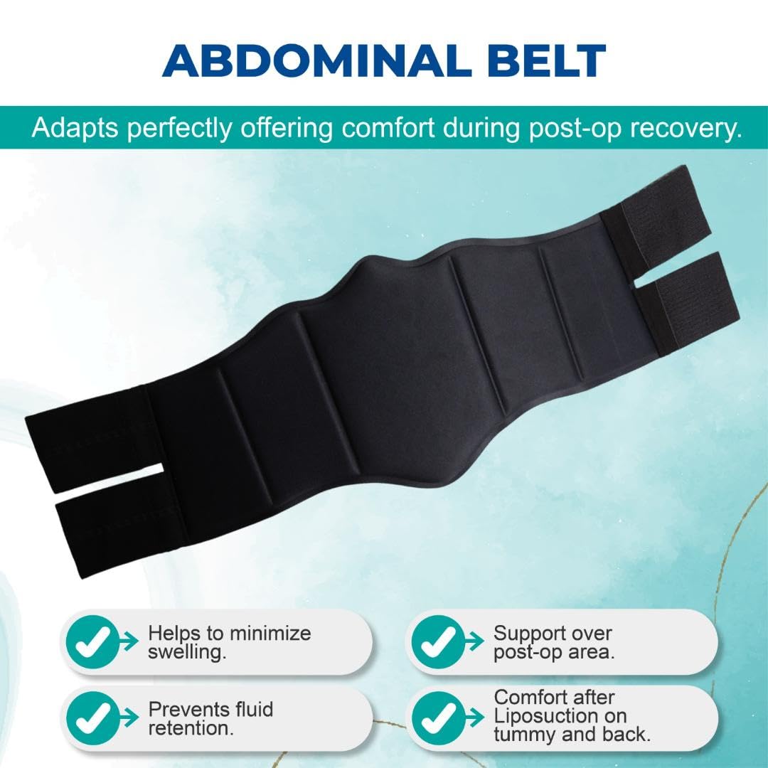 Lipo Express 360 Bbl Lipo Foam Ab Board Post Surgery Abdominal Compression Board Belly Lipo Wrap Recovery Waist Cincher Black