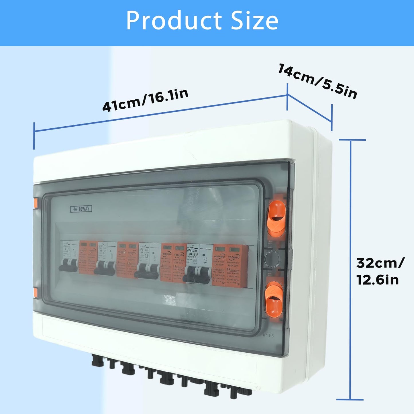 Solar Disconnect Switch, PV Combiner Box 4 String 1000V 40A Solar Surge Protector, IP65 Waterproof, Plug & Play Outdoor Solar Panel System