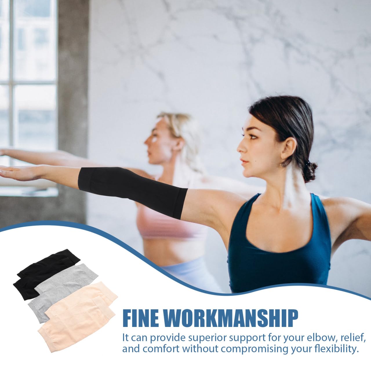 LALAFINA 3 Pairs Elbow Compression Sleeve Scar Covering Incrediwear Elbow Sleeves Comfortable Protective Covers Breathable Guards for Men, Women, 8.85x4.13In