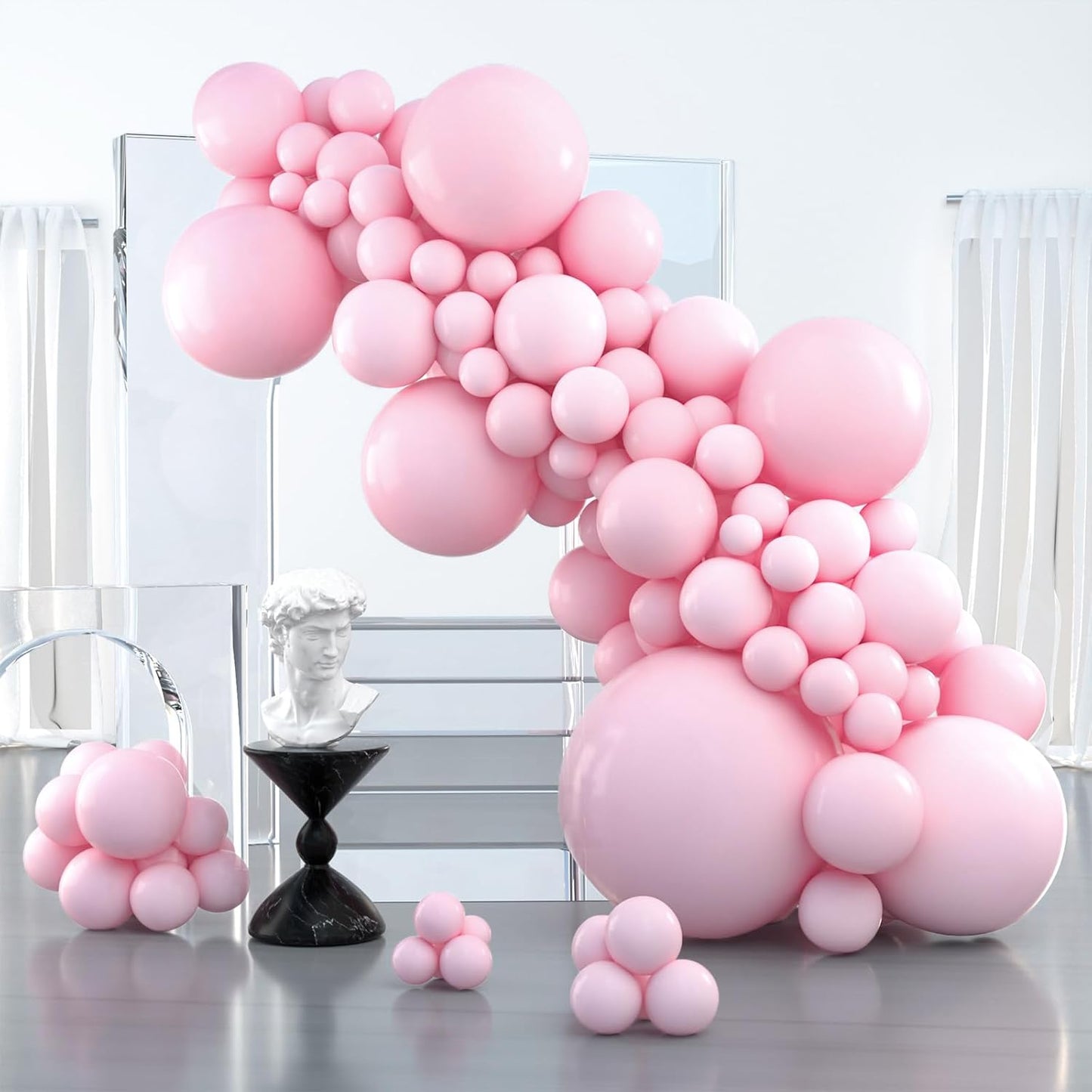 PartyWoo Light Pink Balloon Arch Kit - 127pcs in Various Sizes for Baby Showers & Birthday Parties