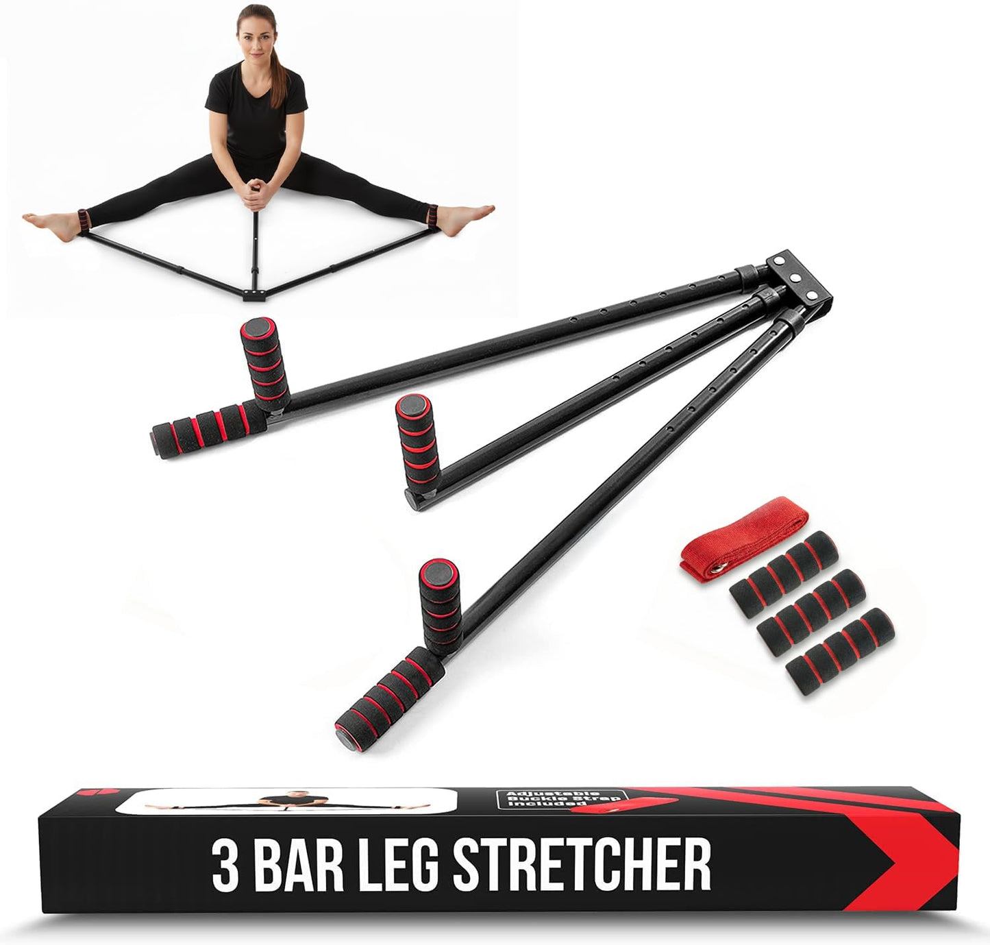 Split Machine for Flexibility with Trainer APP – Adjustable 3 Bar Leg Stretcher to Boosts Range of Motion, Leg and Groin Flexibility with Split Stretcher Machine Timer, for Martial Arts, MMA, Yoga
