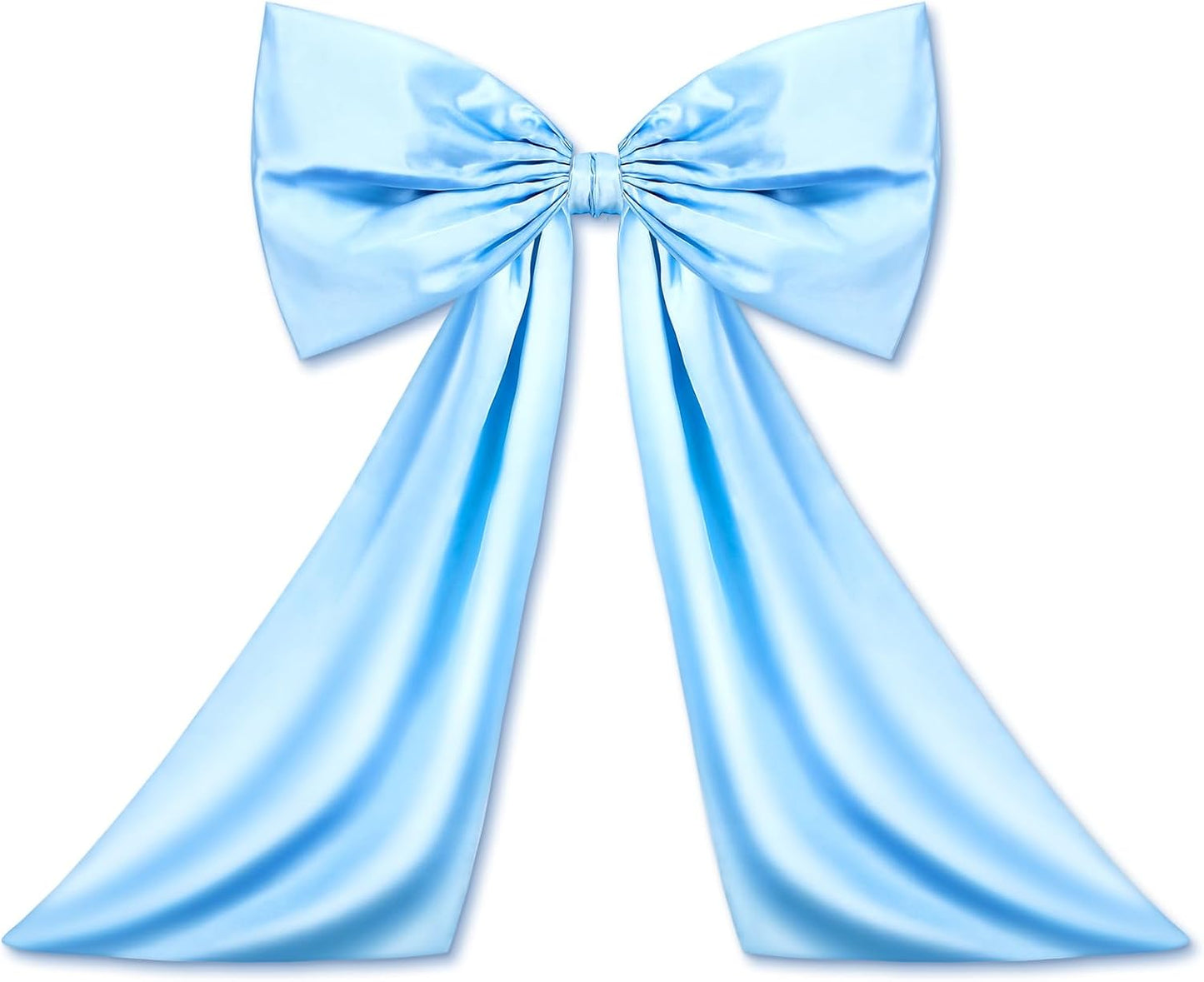 Wavwavw Sky Blue Large Bow Decor - Giant Satin Ribbon Tie for Birthday & Wedding Decor | 24 x 18 Inches