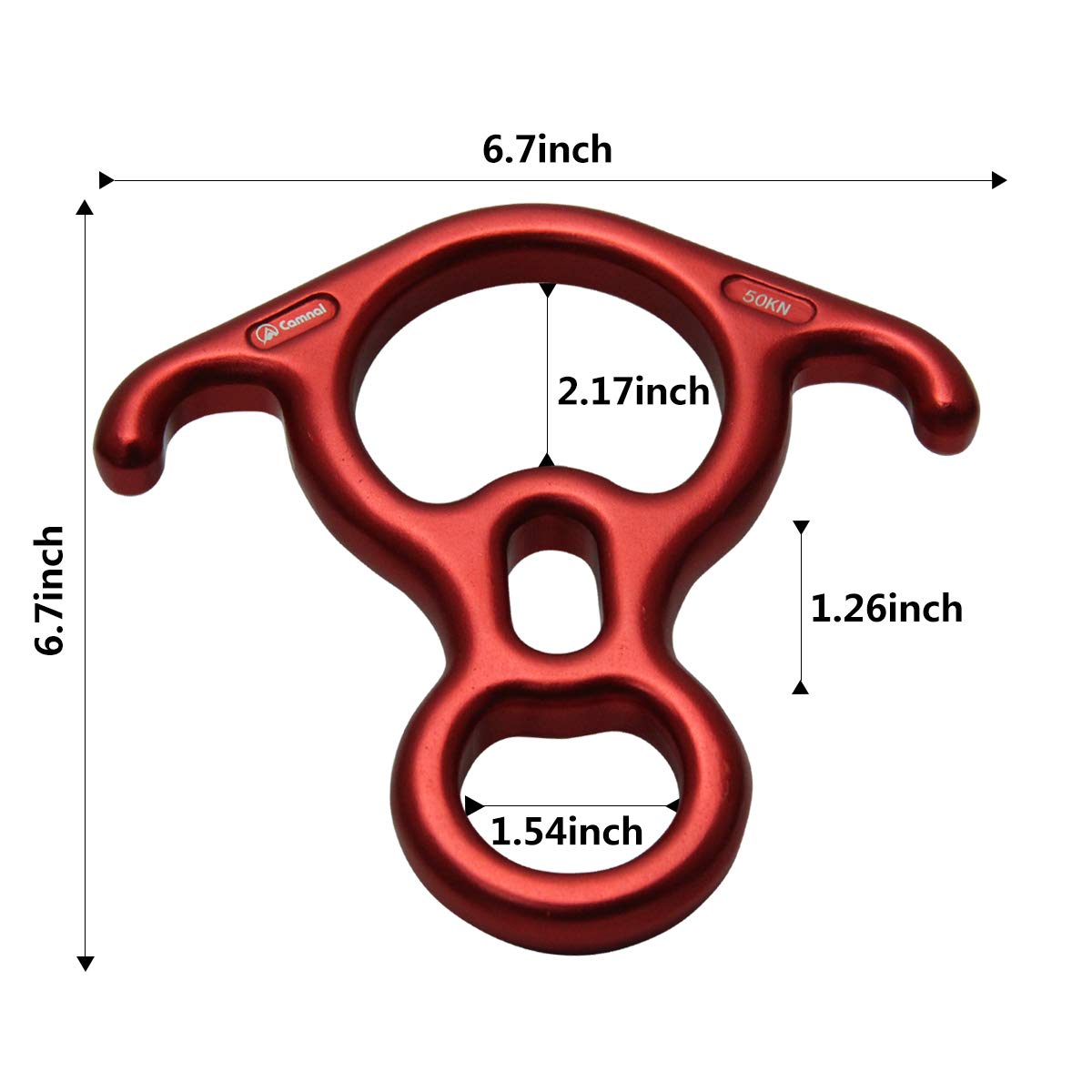 YXGOOD 50KN Rescue Figure, 8 Descender Large Bent-Ear Belaying and Rappelling Gear Belay Device Climbing for Rock Climbing Peak Rescue Aluminum Magnesium Alloy (Red)