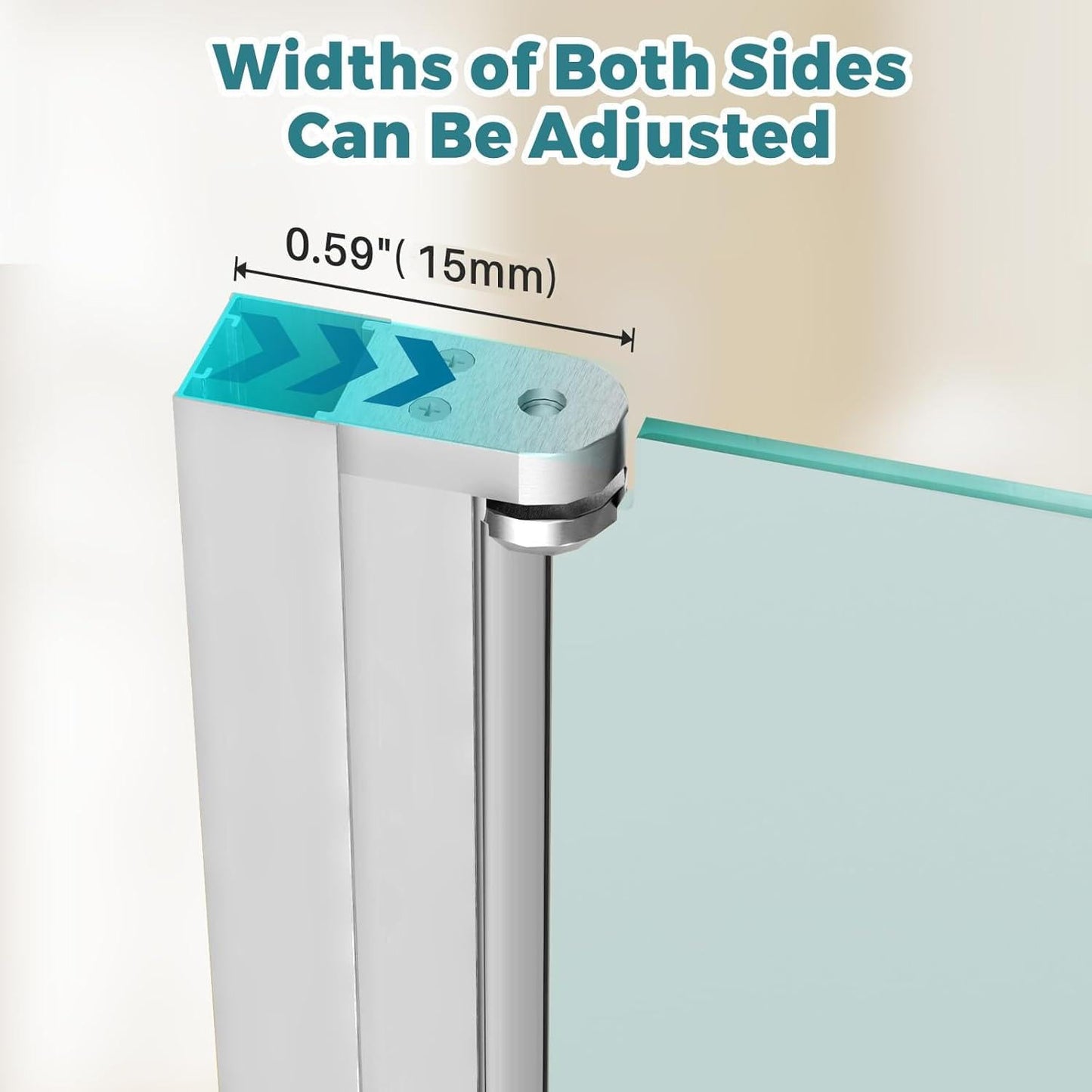 Bathbliss 46-48" W×72" H Shower Door Pivot, 1/4"(6mm) Thick Clear Tempered Glass with SGCC & ANSI, Reversible Installation Glass Shower Door, Chrome