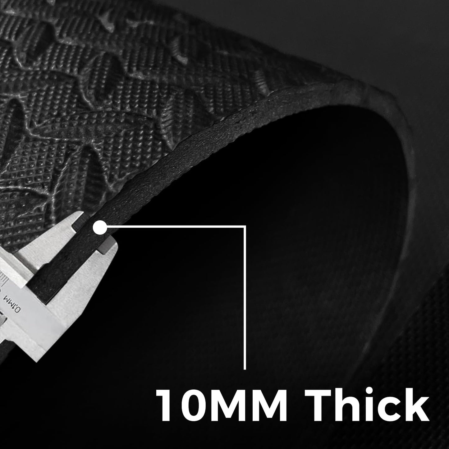 4x6ft Gym Floor Mat 10mm Thick - Large TPE/NPE Foam Workout Mat for Home Gym, Garage Floor, Yoga & Exercise - Non-Slip Eco-Friendly Fitness Mat (Black)