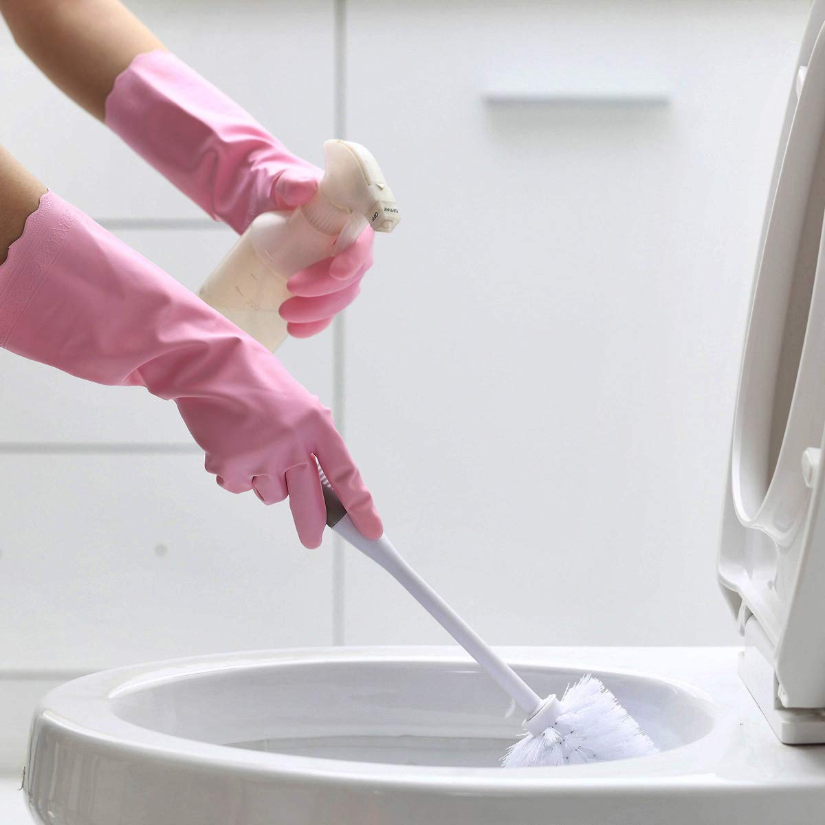 HSL Household Cleaning Gloves - Reusable Kitchen Dishwashing Gloves with Latex free, Cotton lining, Waterproof, Non-Slip (Medium, 3 Pairs)