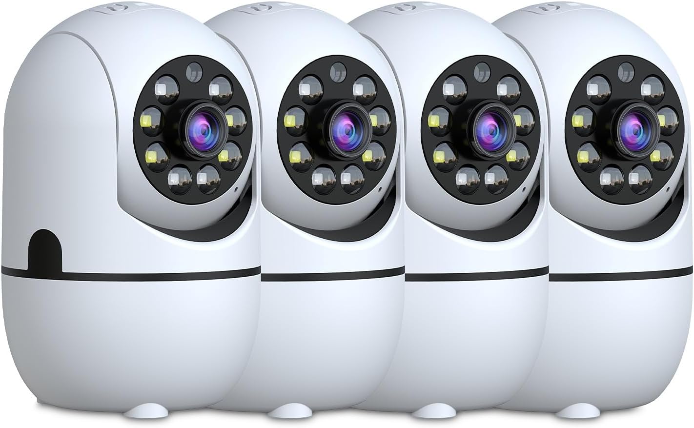 JAIOTlink 1296P, 2-Way 4 Pack Indoor Security Camera WiFi Baby Monitor Pet Camera with App, Color Night Vision, Motion