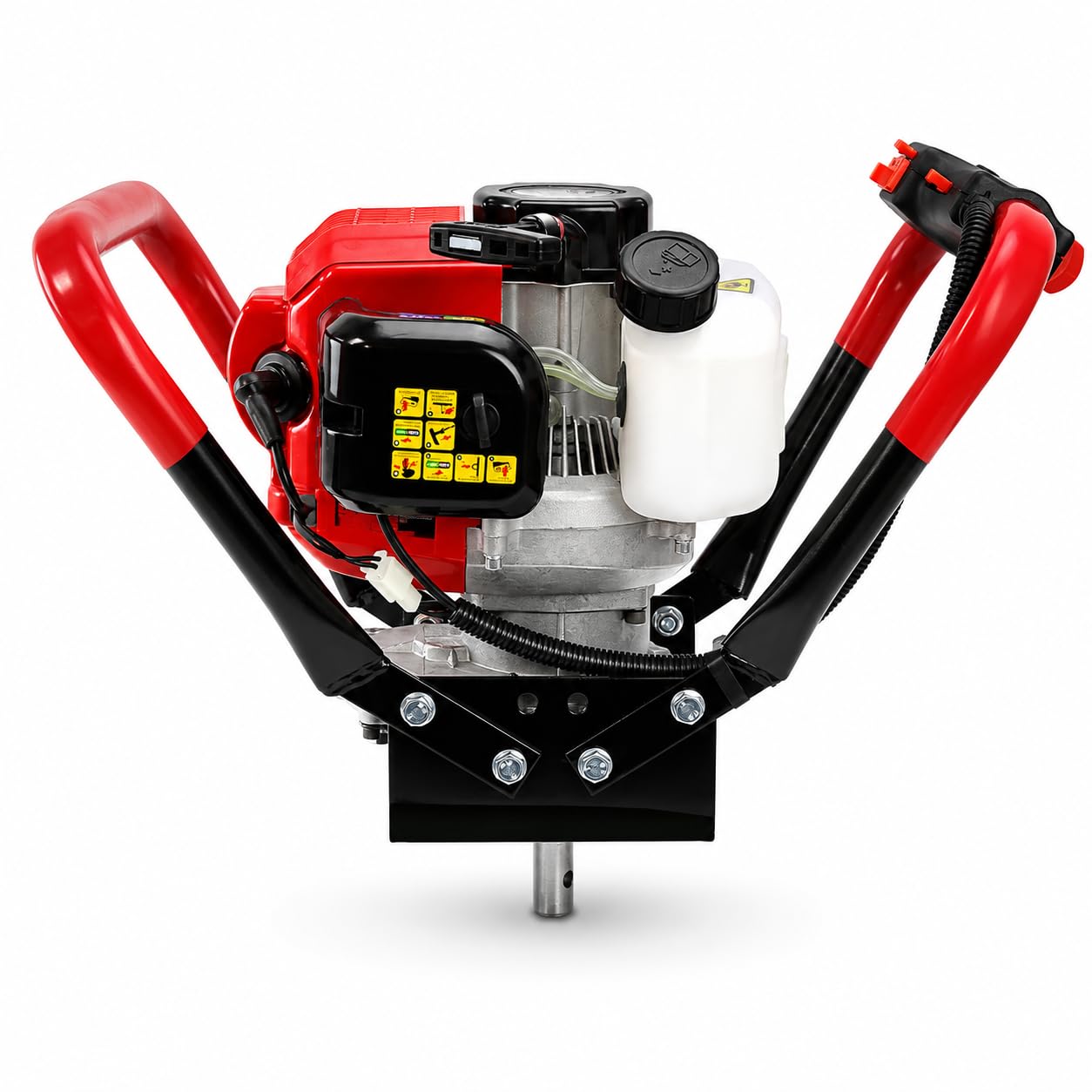 XtremepowerUS 2.3HP Post Hole Digger V-Type Gasoline 2-Stroke 55cc Auger Earth Fence Hole Digger Digging Drill for Fence, Farmland and Garden (Powerhead Only)