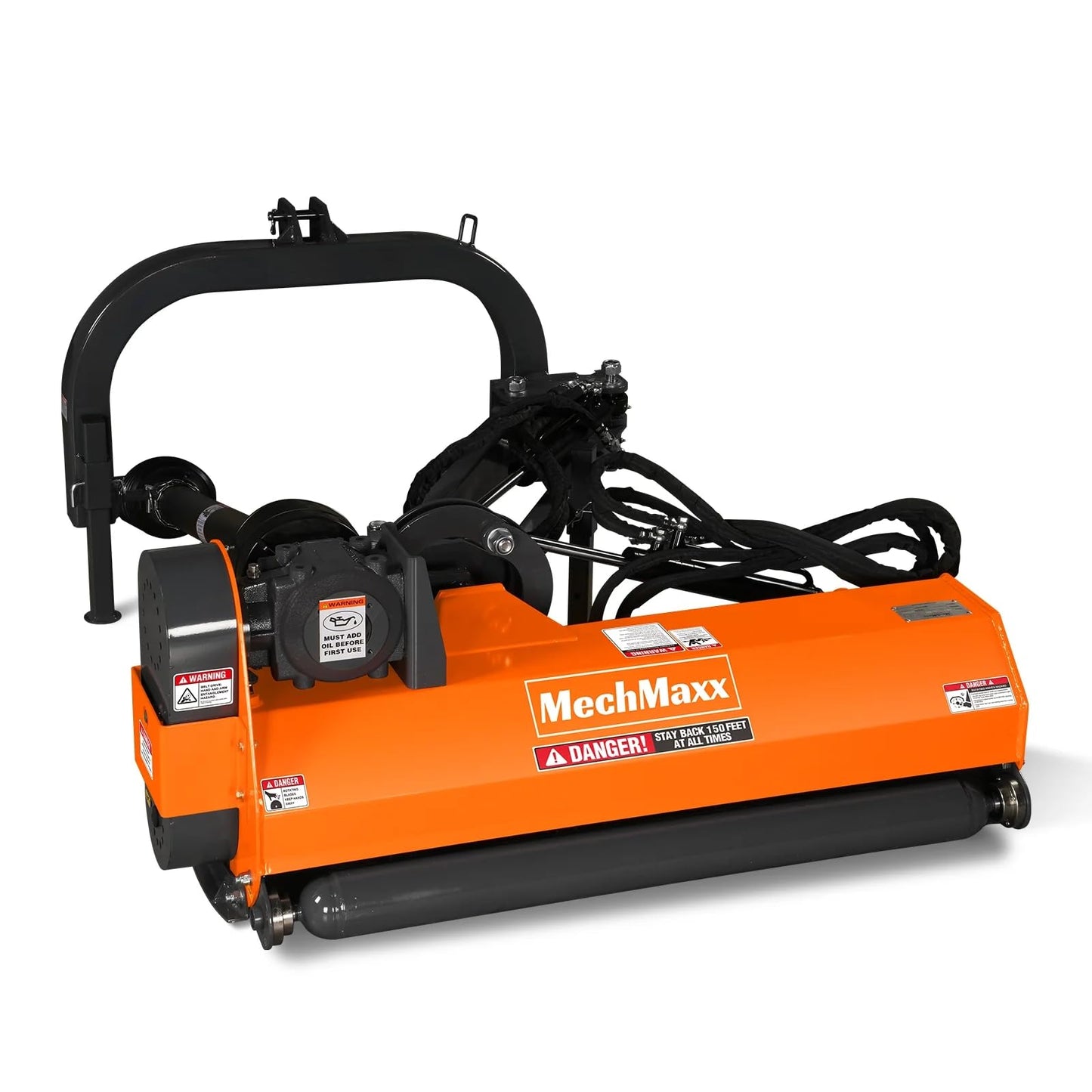 MechMaxx 48" Inch PTO Drive 3 Point Hitch Offset Flail Ditch Bank Mower for 25-50HP CAT 1 Tractor, 69'' Offset Distance,60°/90° Rotation Angle, 20 Hammers, Model VAM48