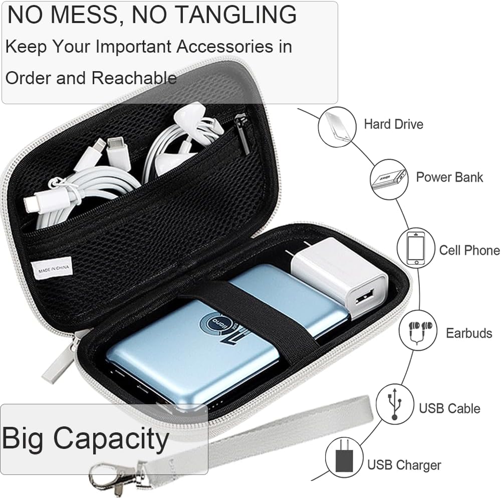 CAAORDKSO Hard Electronic Organizer Travel Case, Waterproof Shockproof Hard EVA Carrying Case for Power
