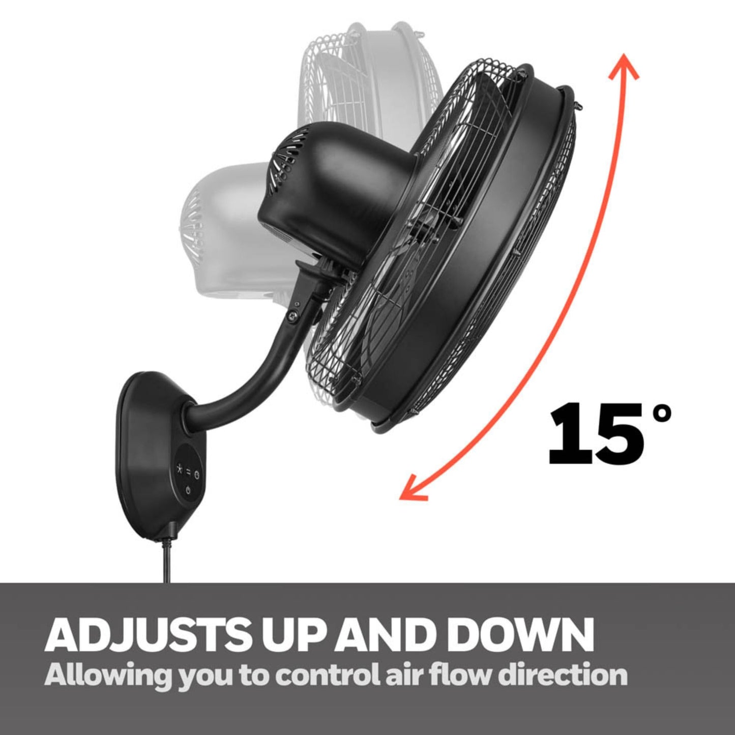 Honeywell Wall Fan, Oscillating Outdoor Wet-Rated Cooling Unit with Remote, Matte Black - Powerful Airflow for Patios, Garages, or Workshops