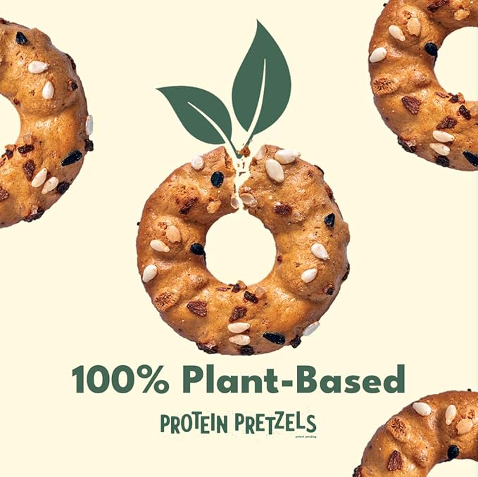 Crisp Power Protein Pretzels, Everything, High Protein Vegan Keto Snack, 28 G Plant Based Protein, Low Carb Crunchy Pretzel Snacks, Sugar Free, No Seed Oils, 1.75 oz Bags, 24 Pack