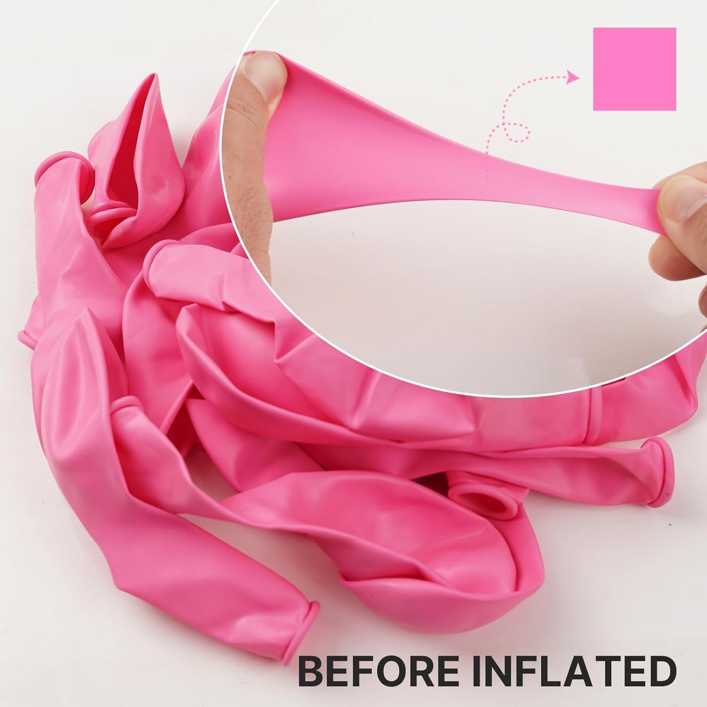 PartyWoo Pink Balloons - 100pcs Matte Pink Balloon Arch Kit for Baby Shower & Birthday Decor | Various Sizes