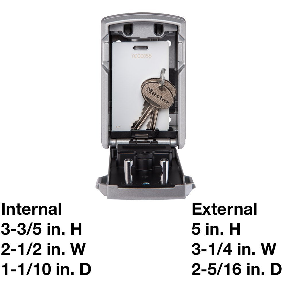 Master Lock Digital Lock Box for Keys with Code, Electronic Wall Mount Key Safe with Bluetooth Connection to iOS/Android App and Sharable Keypad Codes, 3-1/4 Inches Wide, ‎5441EC