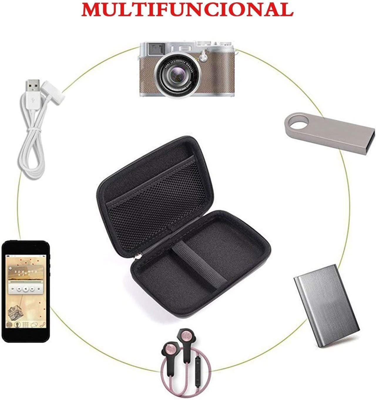 CableVantage 2.5" External Hard Drive Disk Case Portable Power Bank External Battery Bag Hand Carry Zipper Travel