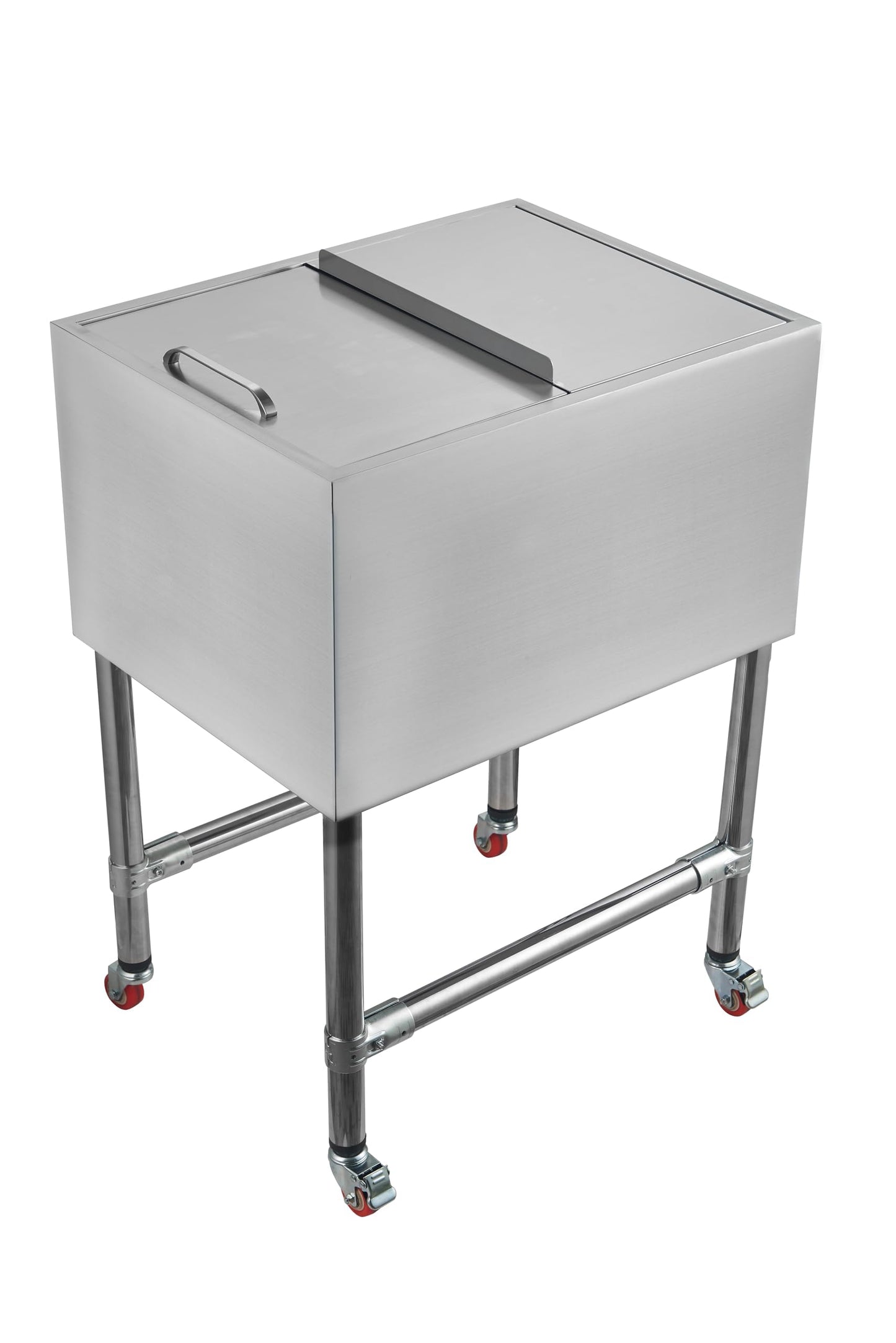 24x19x37inch Ice Bin for Bar,Commercial Ice Bin with Legs,Commercial Insulated Stainless Steel Ice Bin with Lid & Drain System, Large Capacity Underbar Ice Chest for Restaurants, Pubs & Cocktail Bars