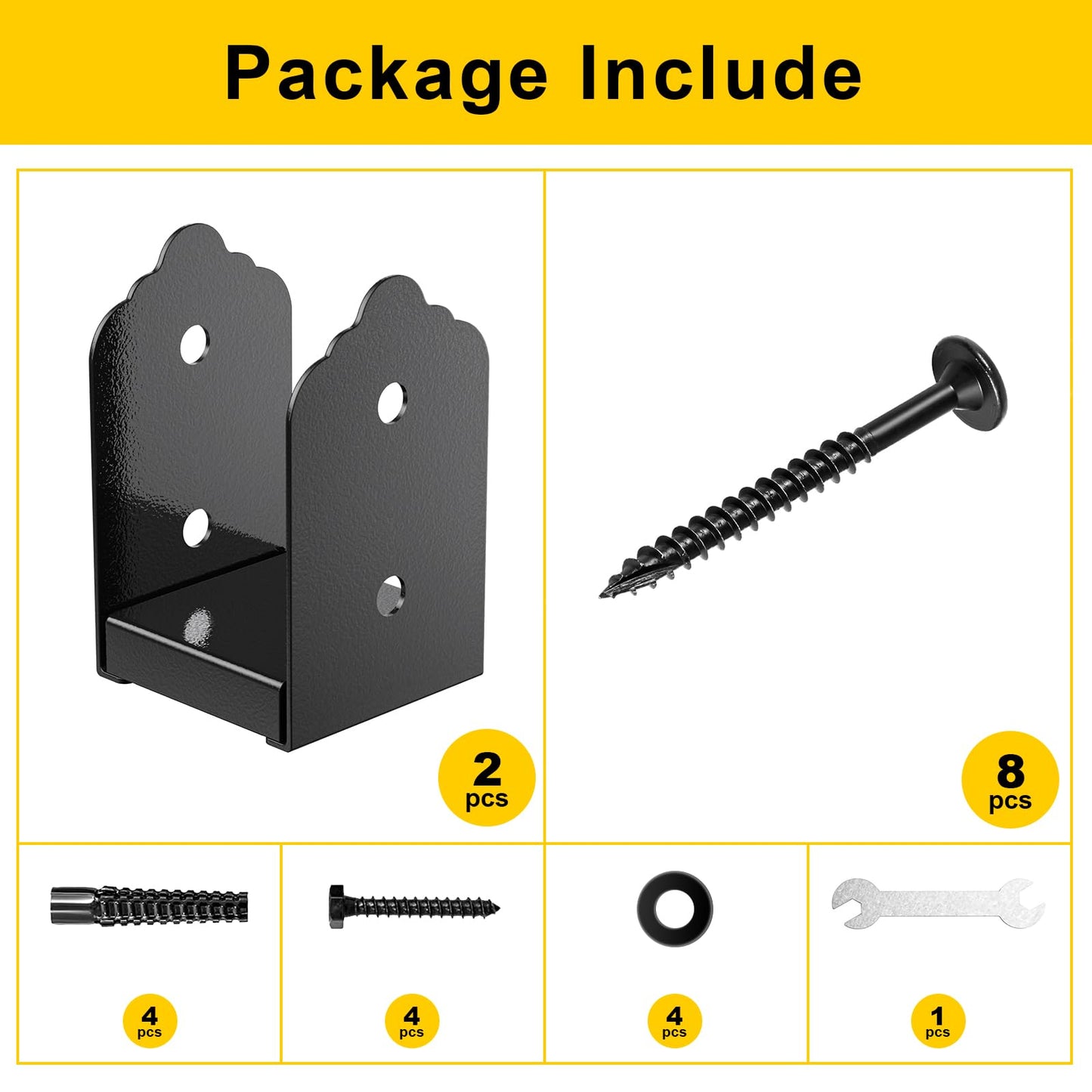 4x4 Post Base, 2Pcs Stainless Steel Adjustable Post Anchor Bracket (Internal 3.5 x 3.5), Adjustable Post Base for Pavilion Deck Porch Handrail Railing Support Decorative Anchor Plate