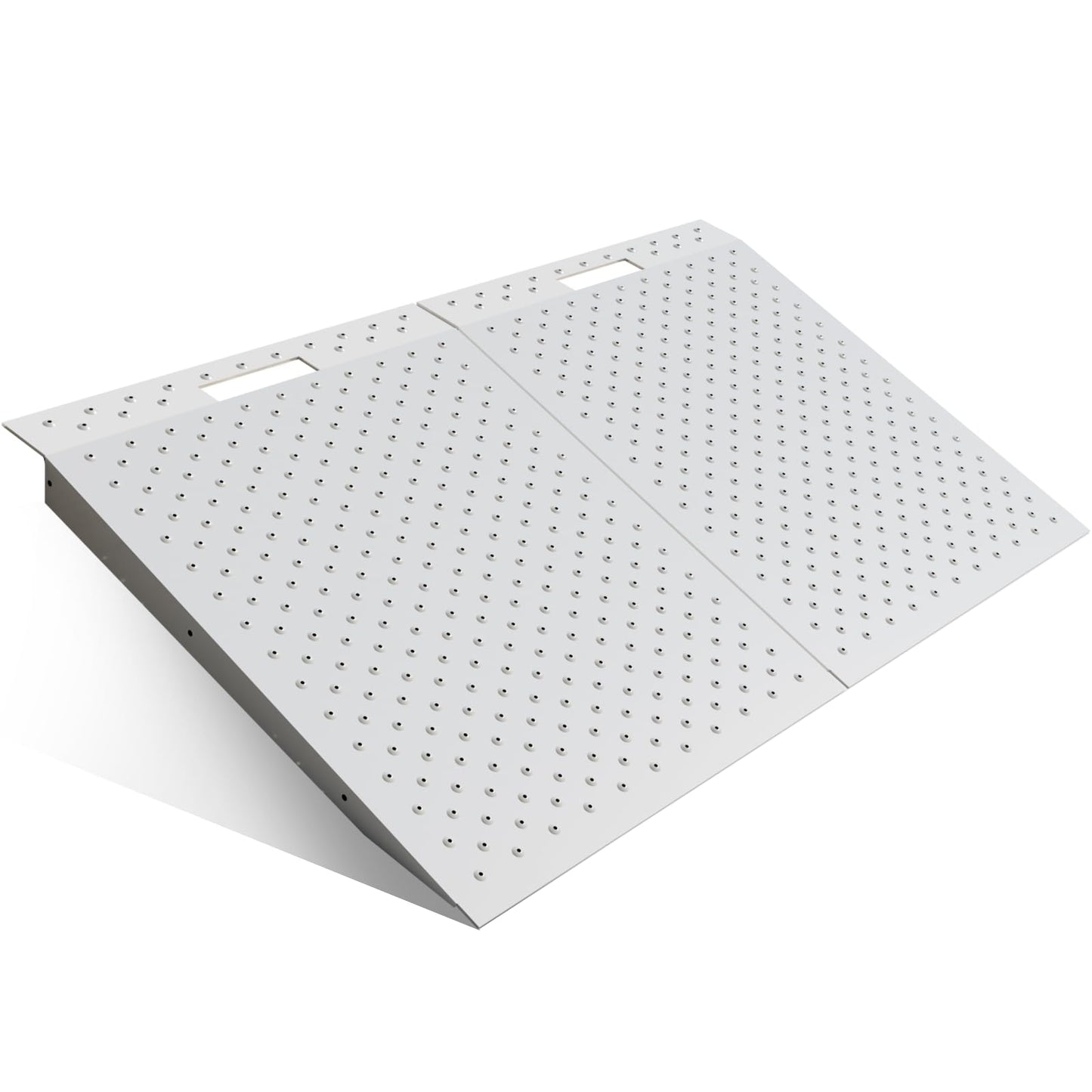 TOCRETOARE Shed Ramp, Heavy-Duty Loading Ramps for Lawn Mower, 29" L x 24" W Curb Ramp with Anti-Slip Punch Plate, 1500 lbs Capacity (29" L x 48" W)